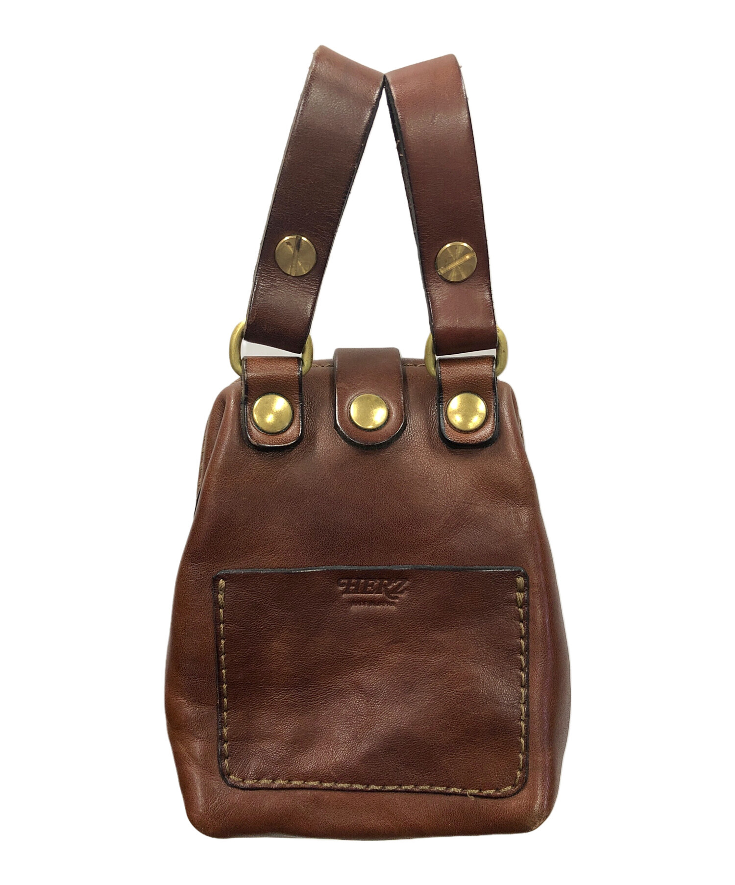 中古・古着通販】Herz (ヘルツ) バッグ 口枠ベルトポーチ ブラウン