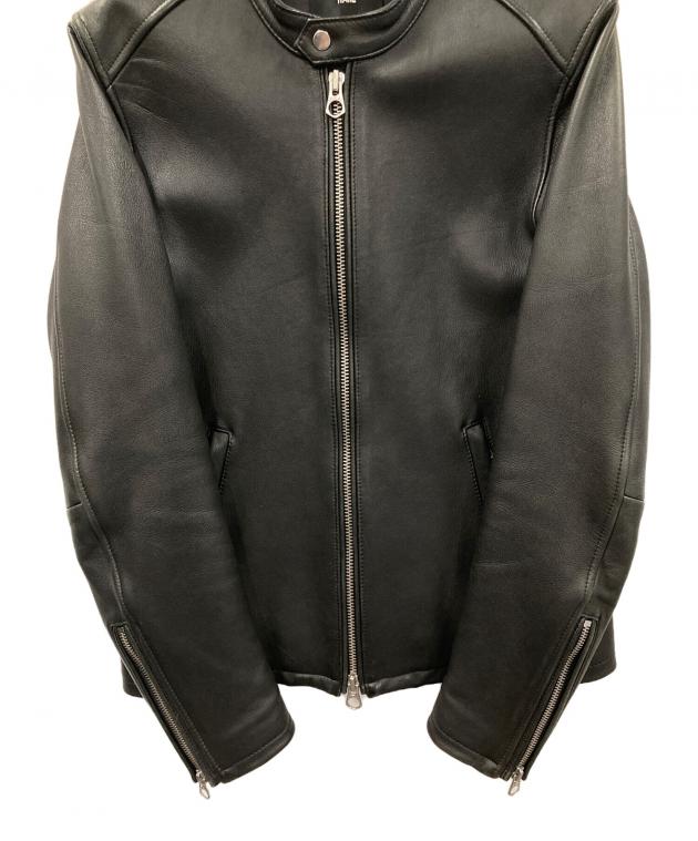 美品 HARE 羊革 ラムレザー シングルライダースジャケット SMALL 黒 中古・古着通販】HARE (ハレ) ラムレザーシングルライダースジャケット