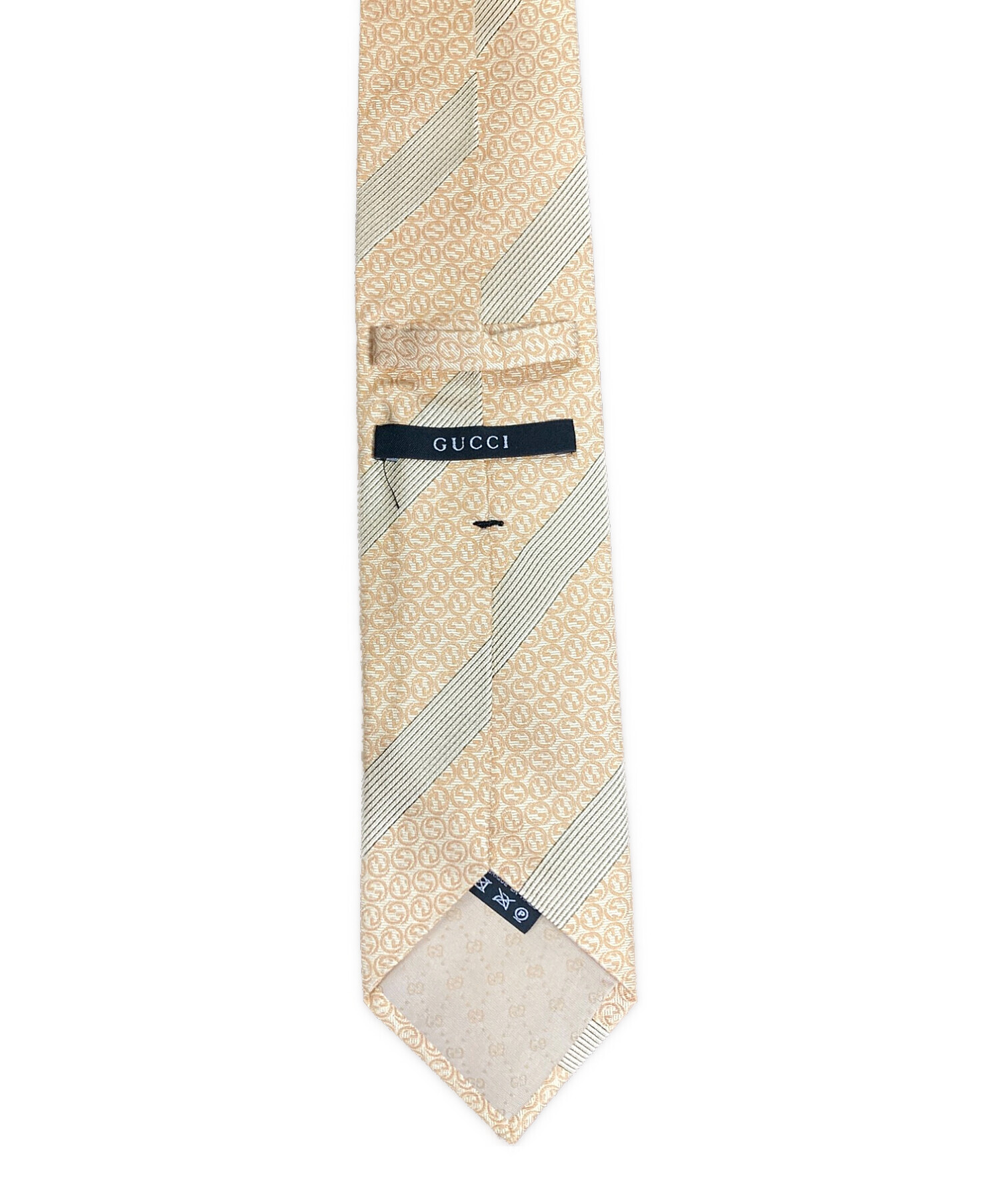 中古・古着通販】GUCCI (グッチ) ネクタイ ベージュ サイズ:実寸サイズ