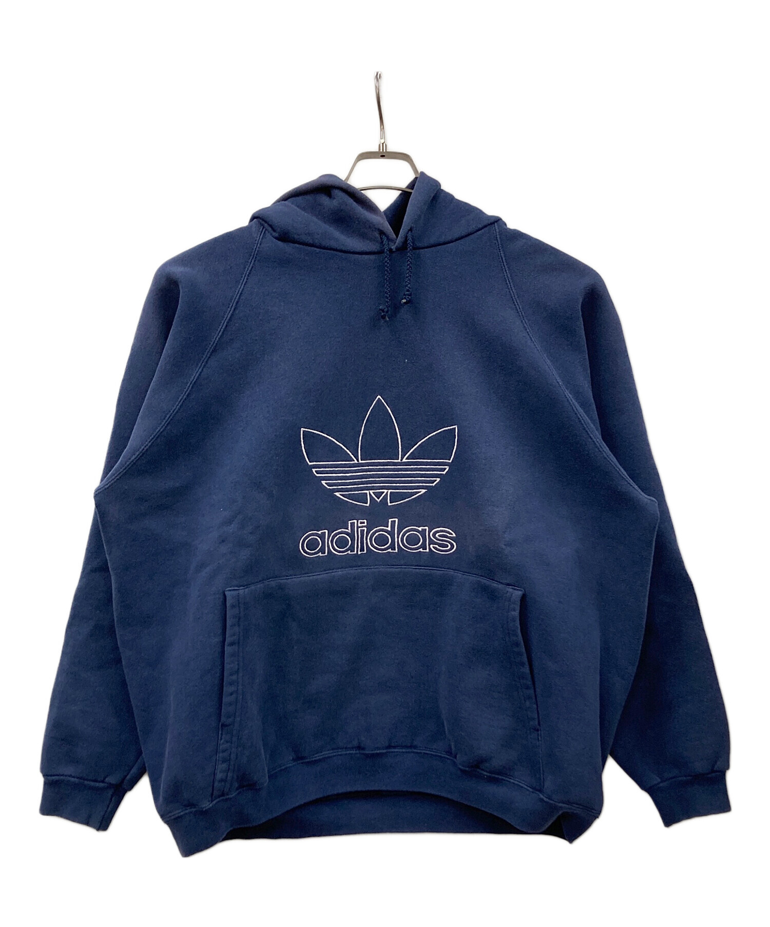 中古・古着通販】adidas (アディダス) プルオーバーパーカー ネイビー