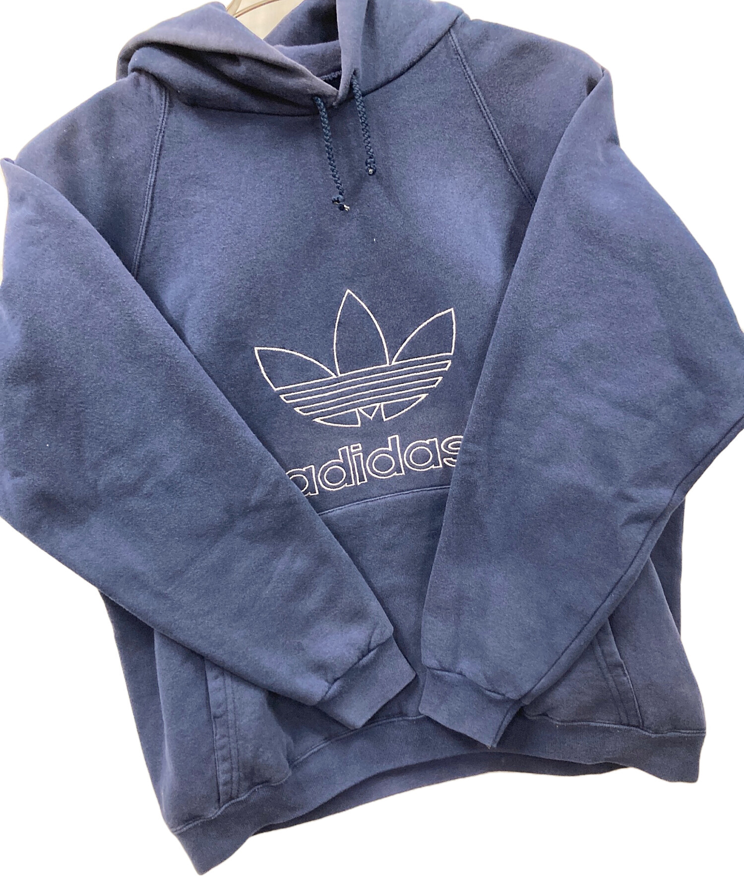 中古・古着通販】adidas (アディダス) プルオーバーパーカー ネイビー