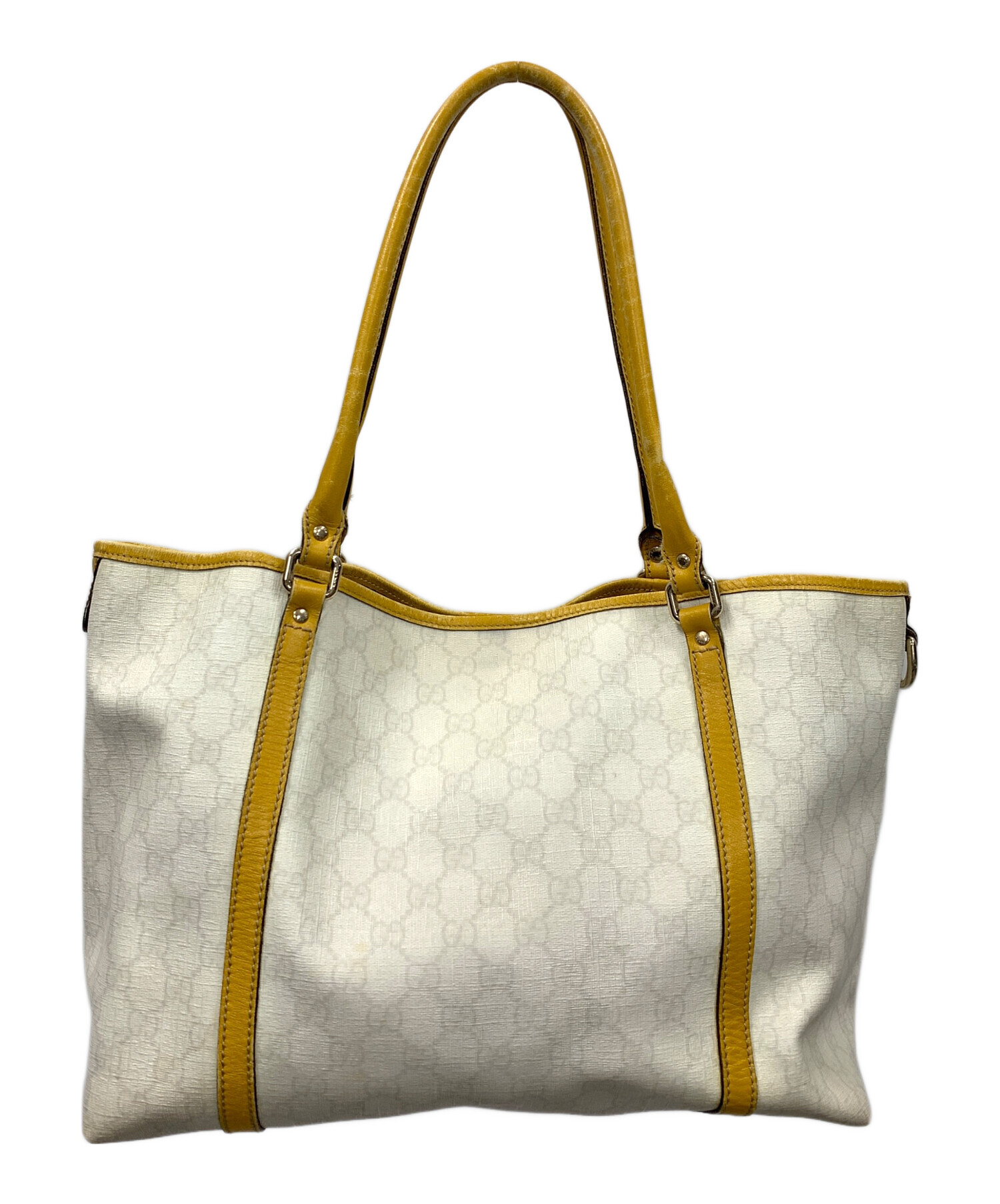 中古・古着通販】GUCCI (グッチ) トートバッグ GGスプリーム ホワイト 