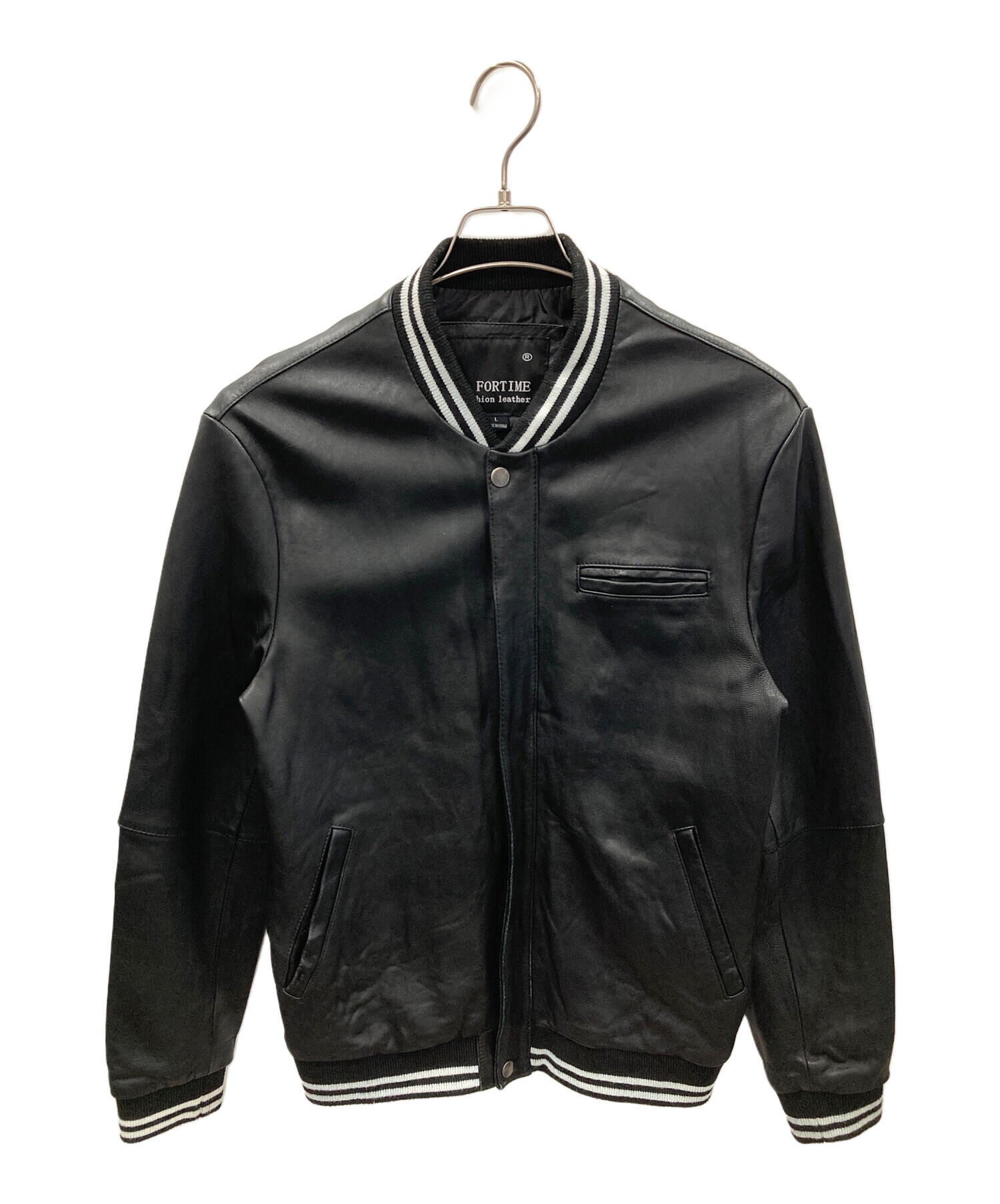 新品未使用タグ付き　FORTIME レザージャケット　本革　牛革　3XL 4L 中古・古着通販】FORTIME (フォータイム) レザーブルゾン ブラック
