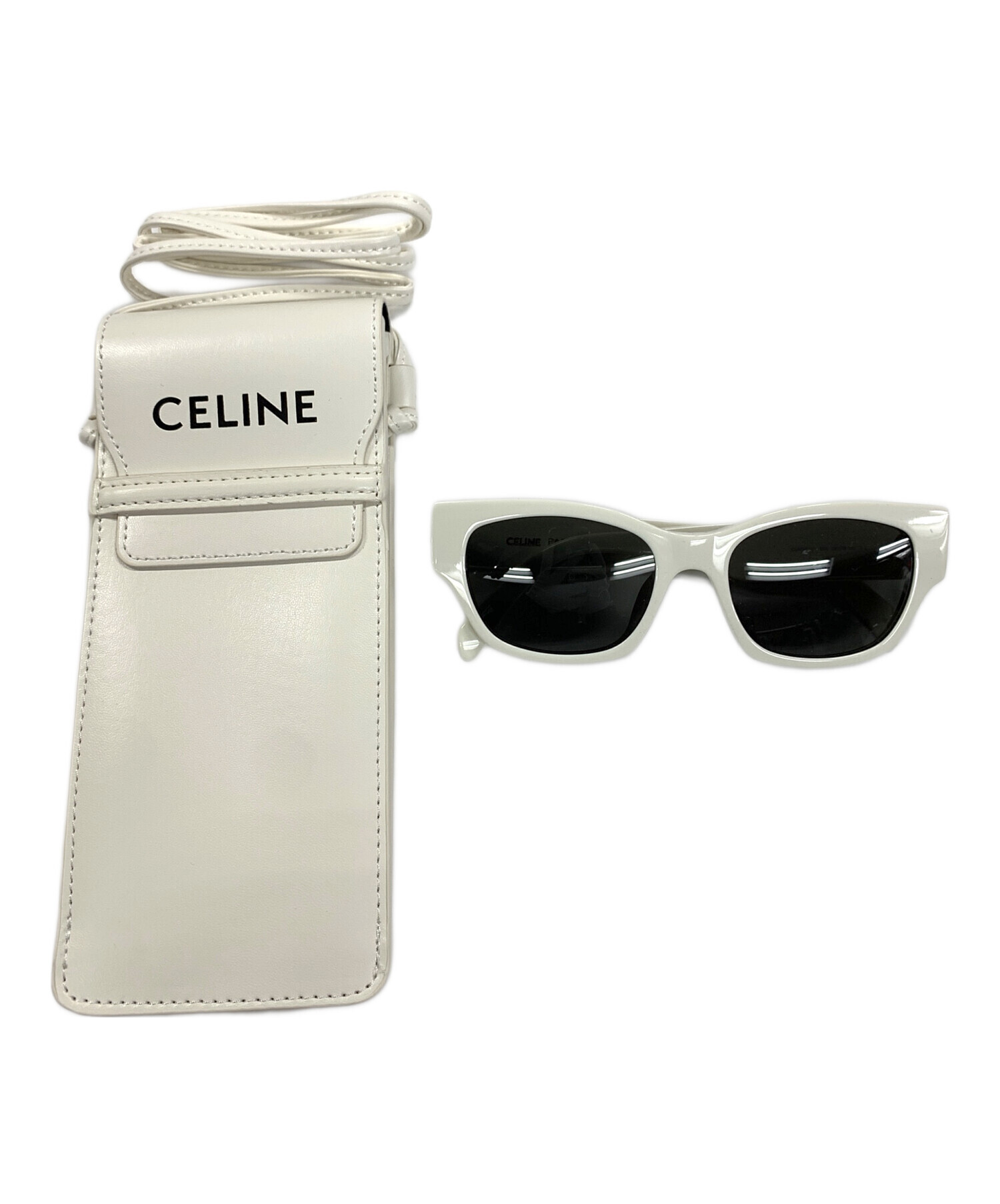 CELINE セリーヌ サングラス レディース 【古着】【中古】 中古・古着通販】CELINE (セリーヌ) サングラス ホワイト サイズ:54