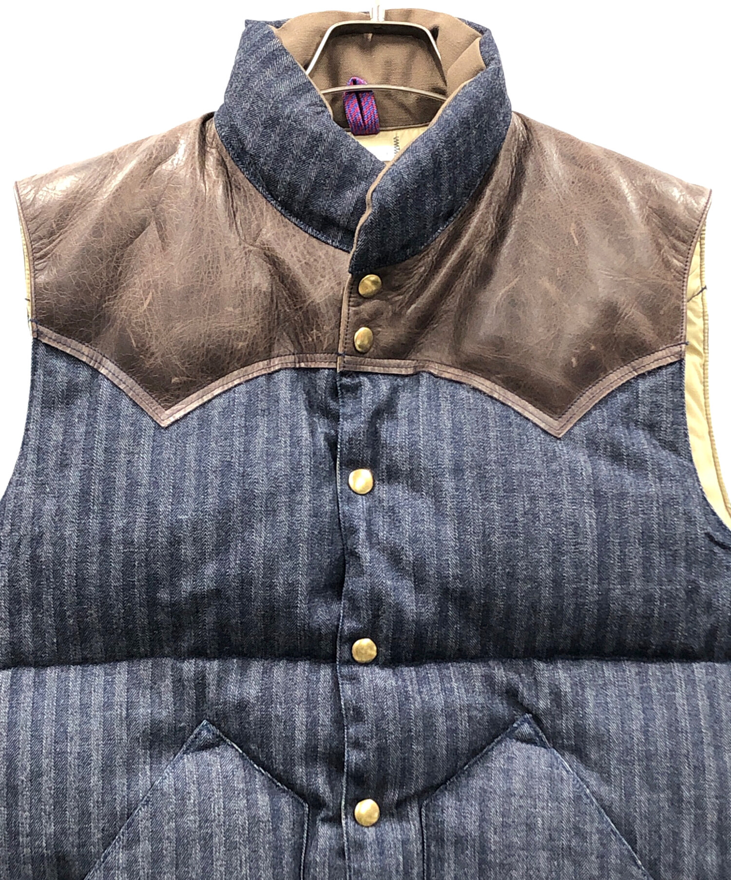 中古・古着通販】WAREHOUSE (ウエアハウス) ダウンベスト ネイビー