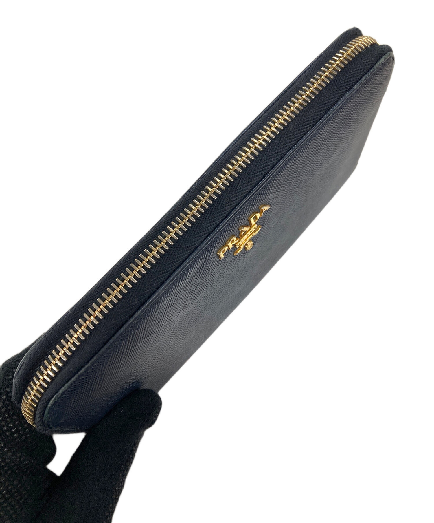 中古・古着通販】PRADA (プラダ) 長財布 ネイビー サイズ:実寸サイズに