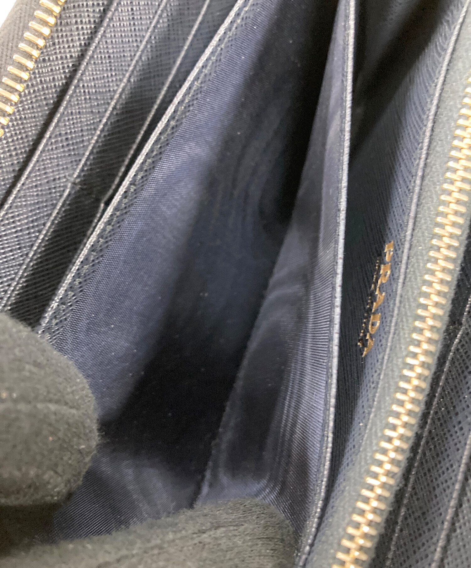 中古・古着通販】PRADA (プラダ) 長財布 ネイビー サイズ:実寸サイズに