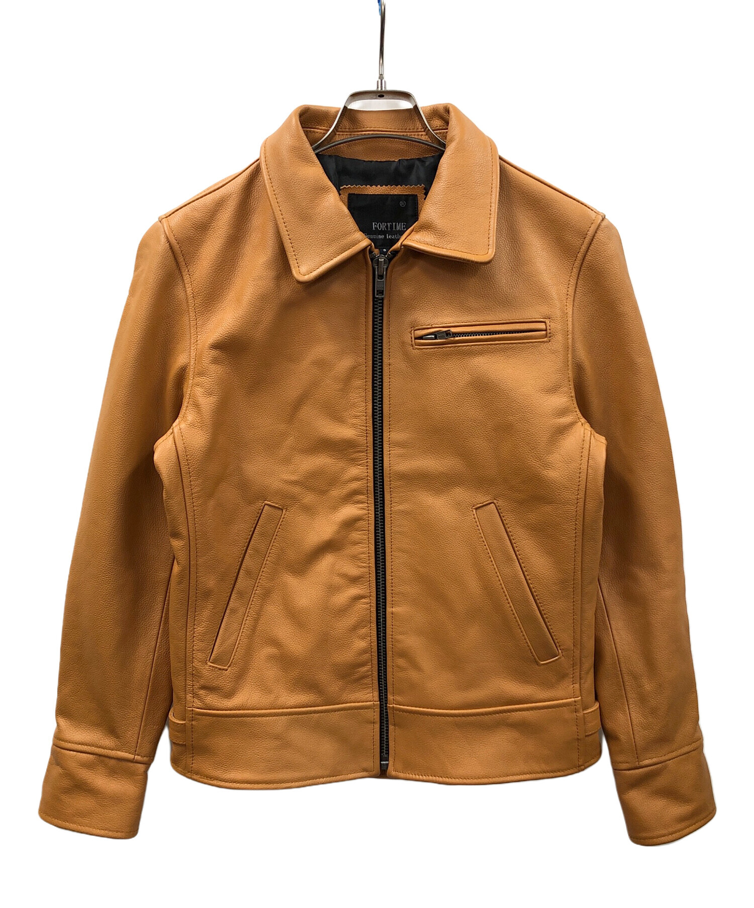 中古・古着通販】FORTIME (フォータイム) レザージャケット オレンジ