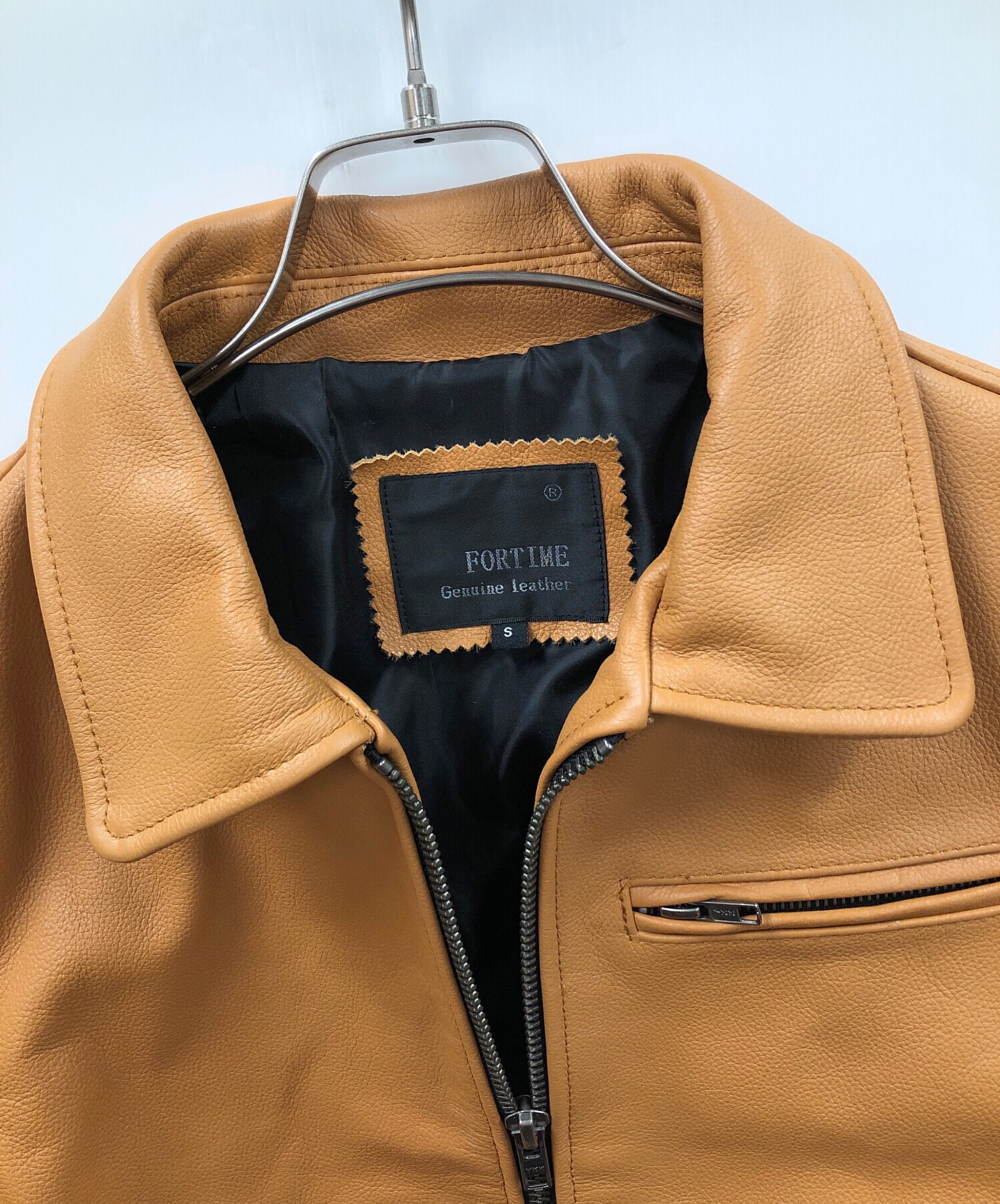 中古・古着通販】FORTIME (フォータイム) レザージャケット オレンジ