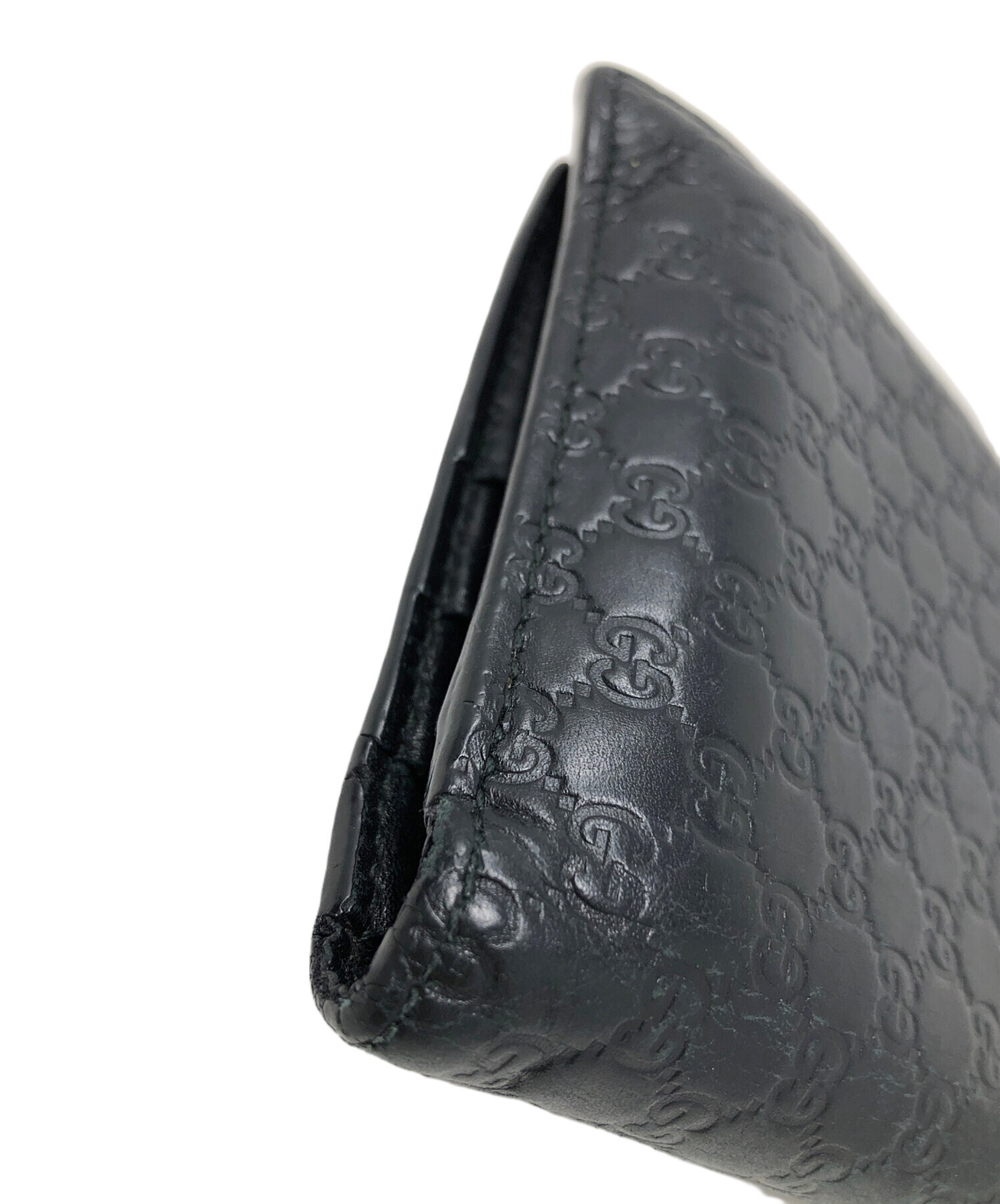 未使用級✨グッチ レザー 二つ折り財布 マイクロシマ ブラック メンズ