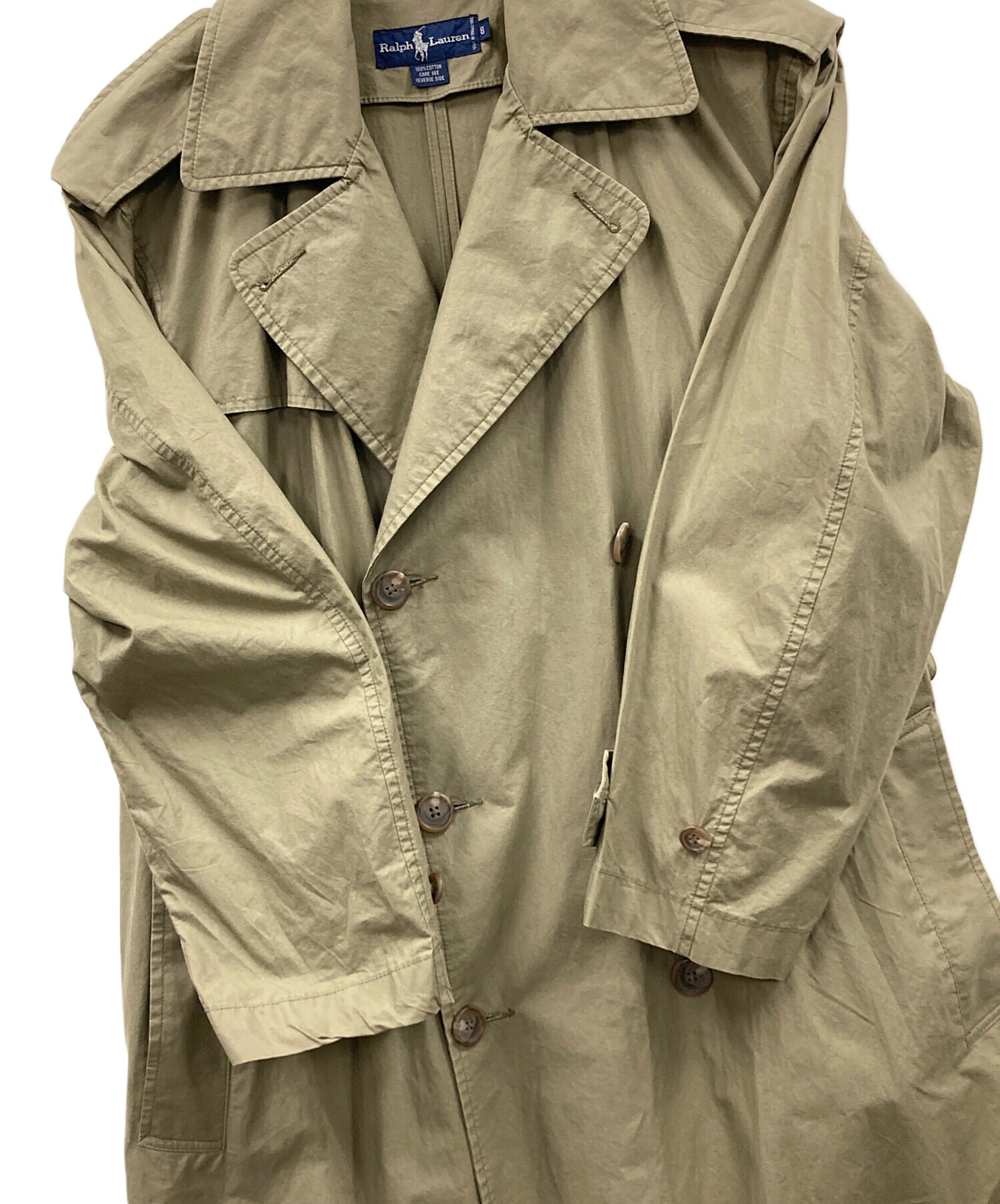 90s ラルフローレン　RALPH LAUREN トレンチコート　ロング　カーキ 中古・古着通販】POLO RALPH LAUREN (ポロ・ラルフローレン) トレンチ