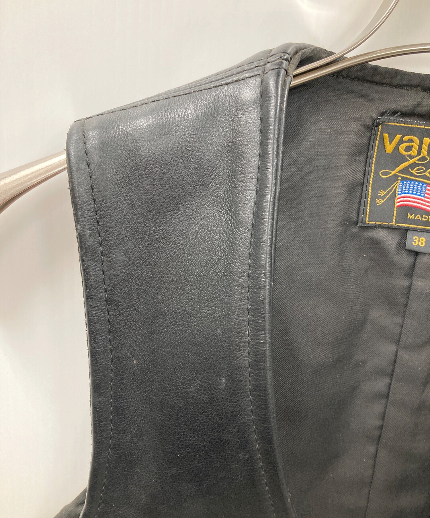 中古・古着通販】VANSON (バンソン) レザーベスト ブラック サイズ:38