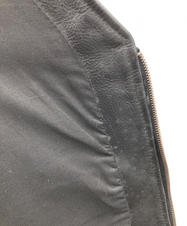 中古・古着通販】VANSON (バンソン) レザーベスト ブラック サイズ:38