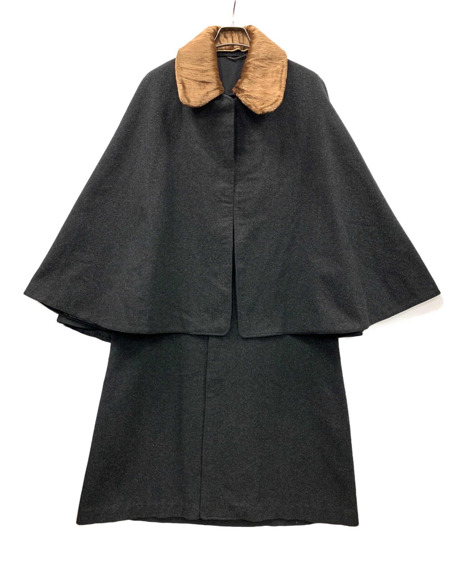 中古・古着通販】court (コート) トンビコート ブラック サイズ:実寸