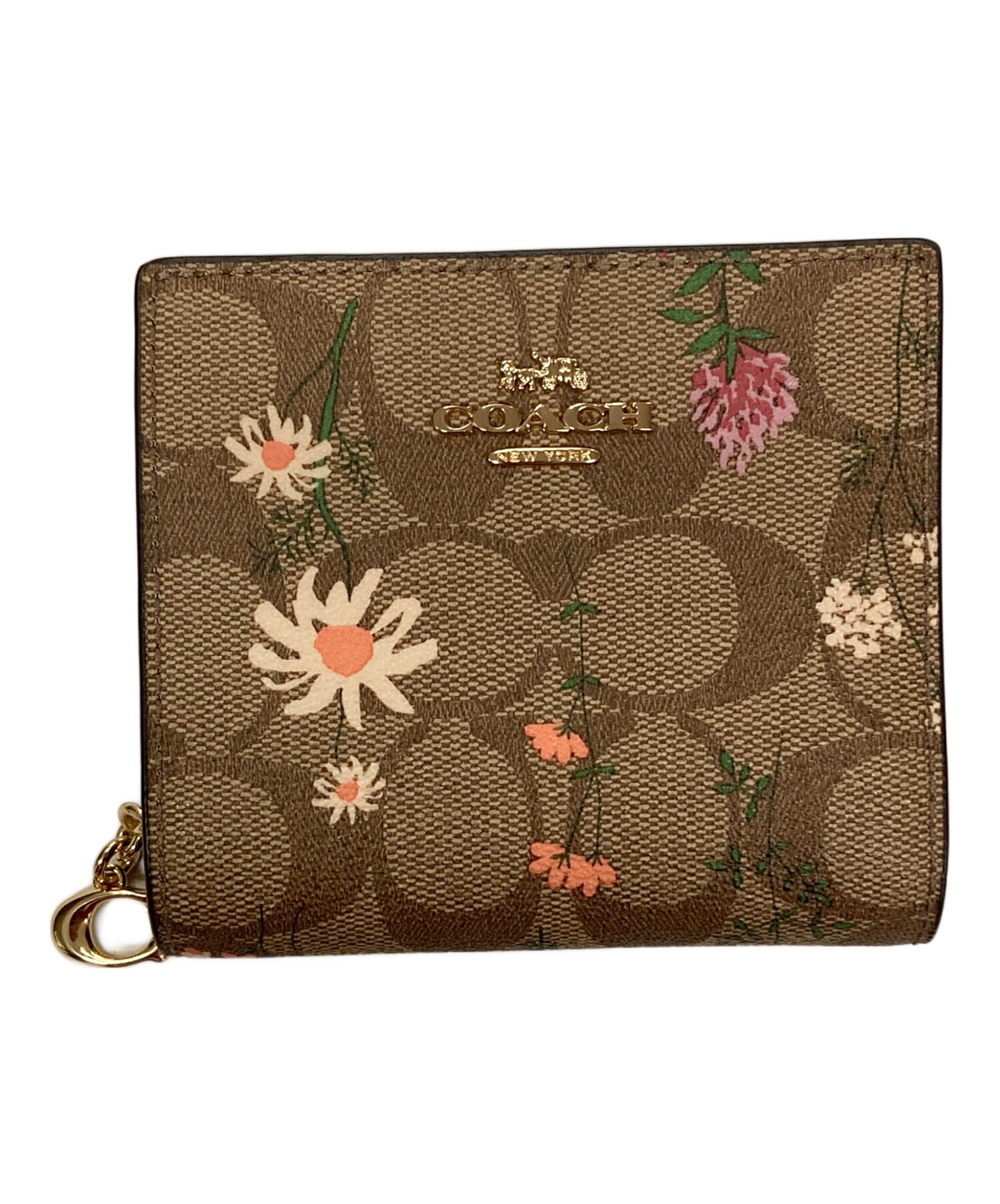 中古・古着通販】COACH (コーチ) 2つ折り財布 花柄 サイズ:実寸サイズ