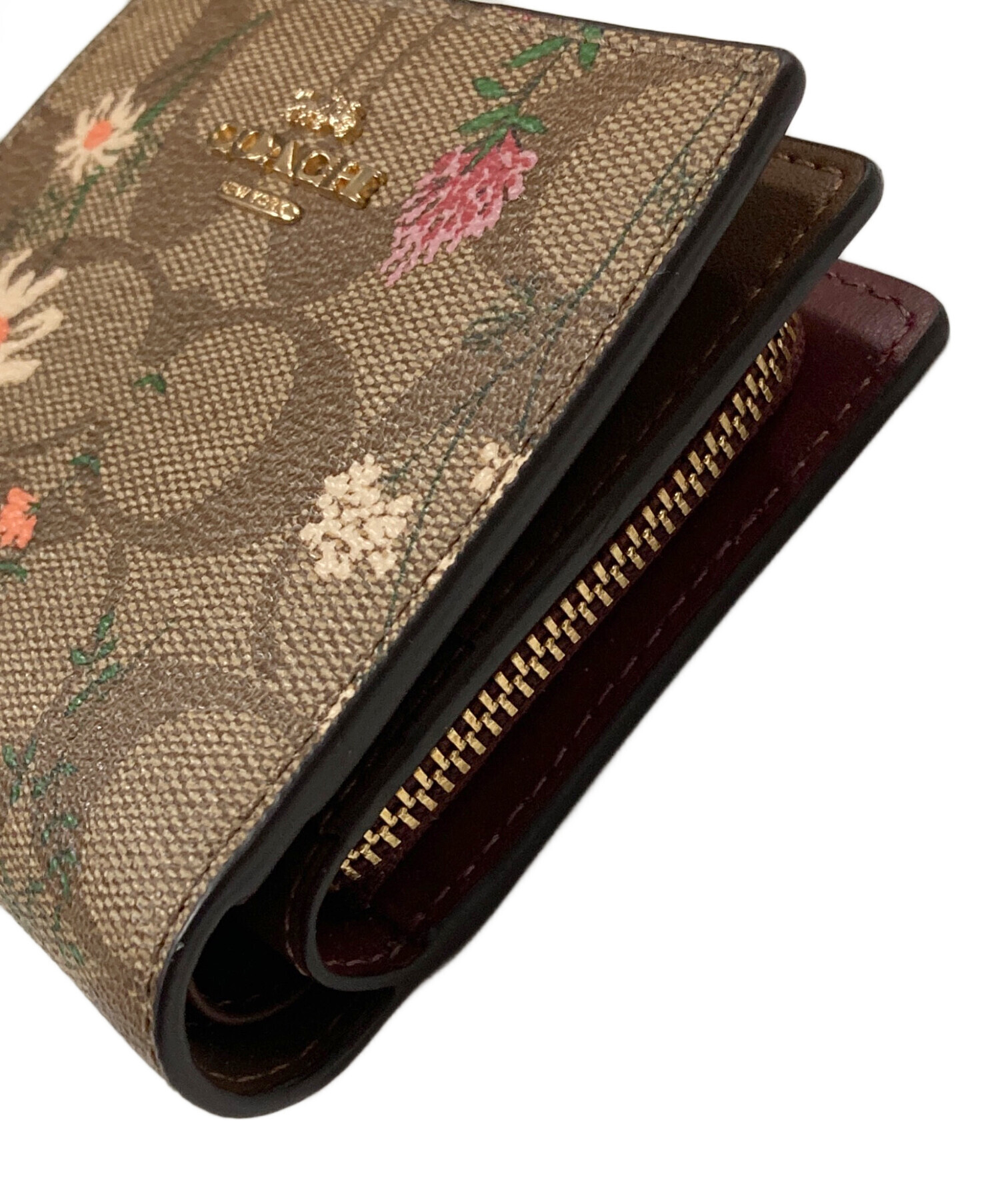 中古・古着通販】COACH (コーチ) 2つ折り財布 花柄 サイズ:実寸サイズ