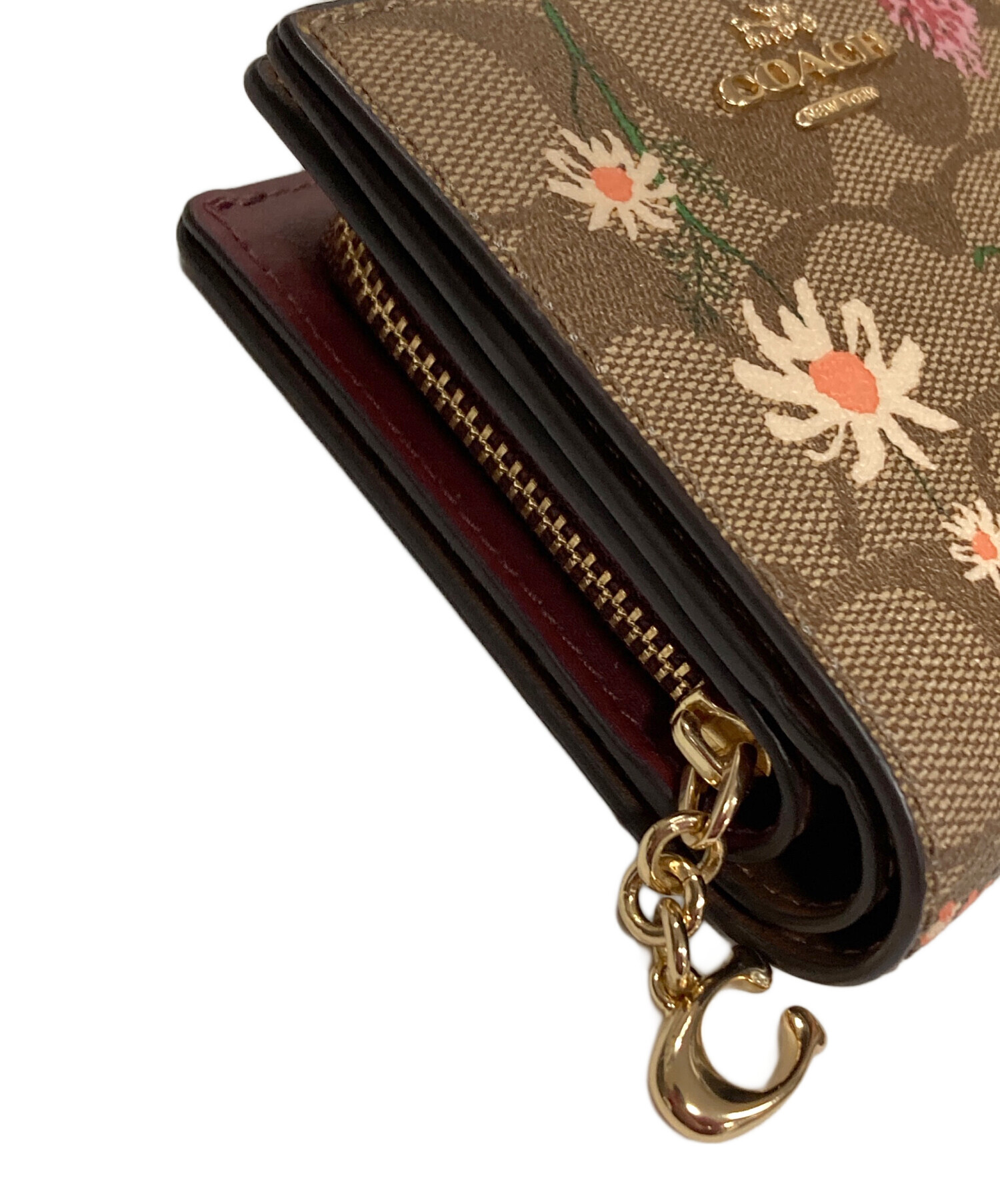 中古・古着通販】COACH (コーチ) 2つ折り財布 花柄 サイズ:実寸サイズ