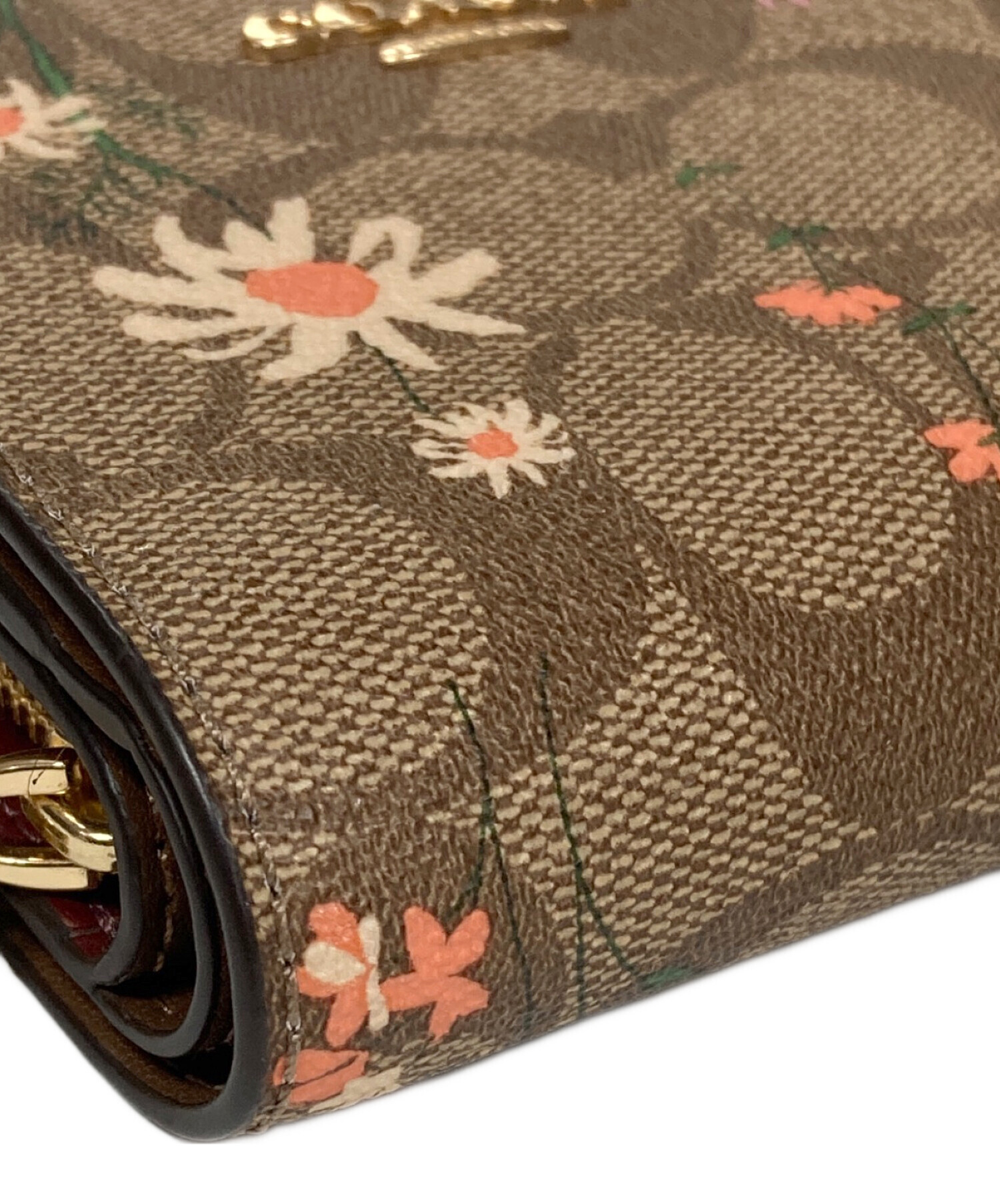中古・古着通販】COACH (コーチ) 2つ折り財布 花柄 サイズ:実寸サイズ