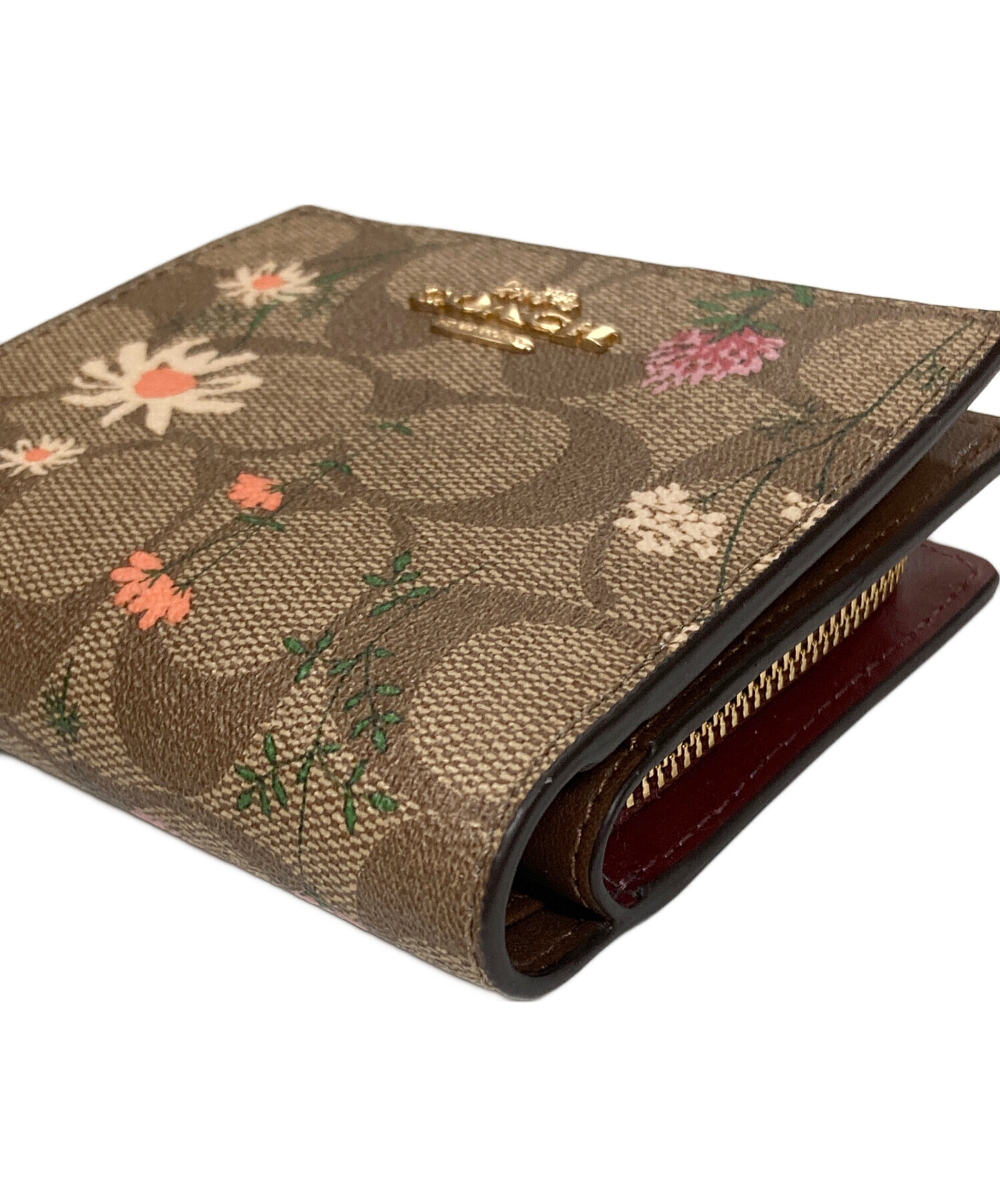 中古・古着通販】COACH (コーチ) 2つ折り財布 花柄 サイズ:実寸サイズ