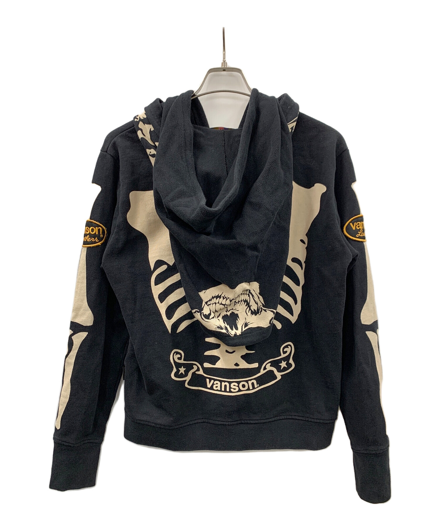 中古・古着通販】VANSON (バンソン) ジップパーカー スカル ブラック
