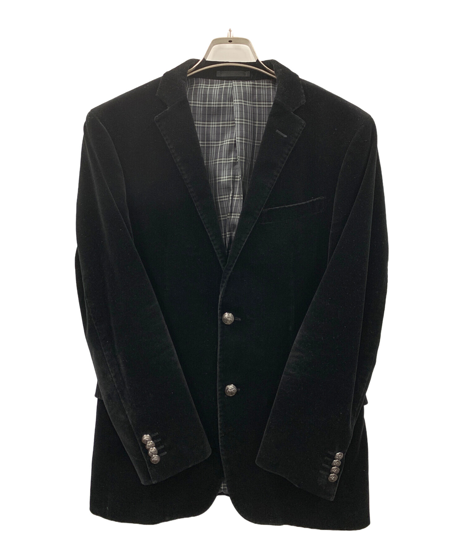 バーバリーブラックレーベル ブラック裏地希少モノグラム柄テーラドジャケット 中古・古着通販】BURBERRY BLACK LABEL (バーバリーブラックレーベル