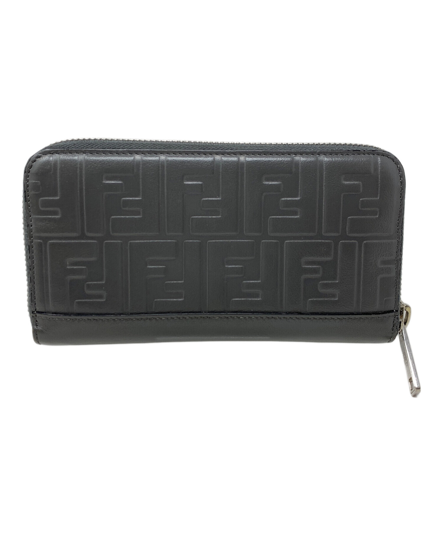 FENDI グレー レザー 長財布 中古・古着通販】FENDI (フェンディ) 長財布 グレー サイズ:実寸サイズ