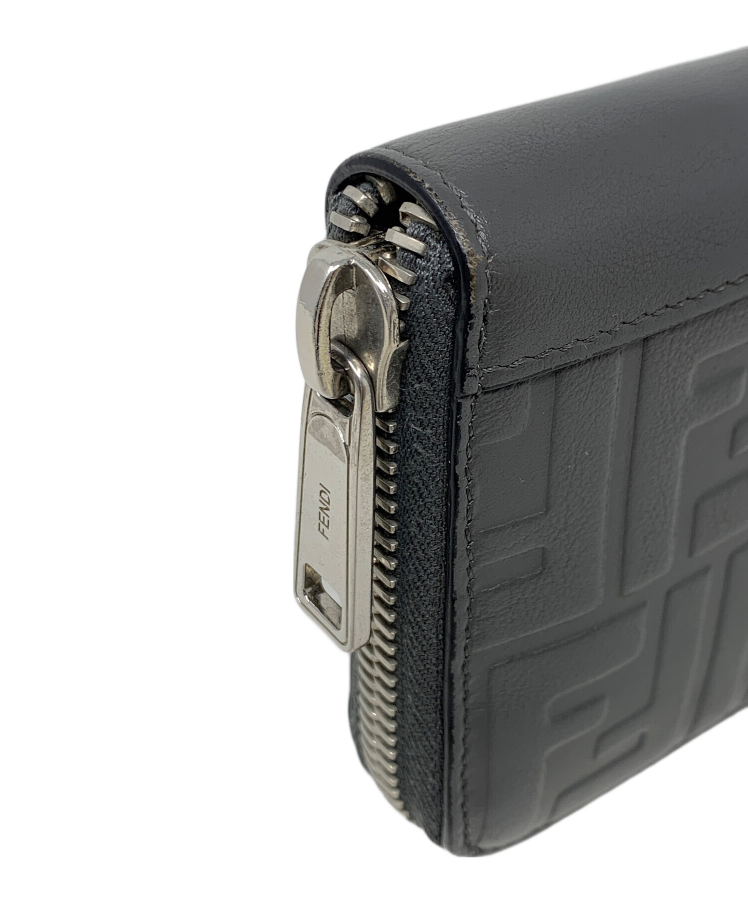 FENDI グレー レザー 長財布 中古・古着通販】FENDI (フェンディ) 長財布 グレー サイズ:実寸サイズ