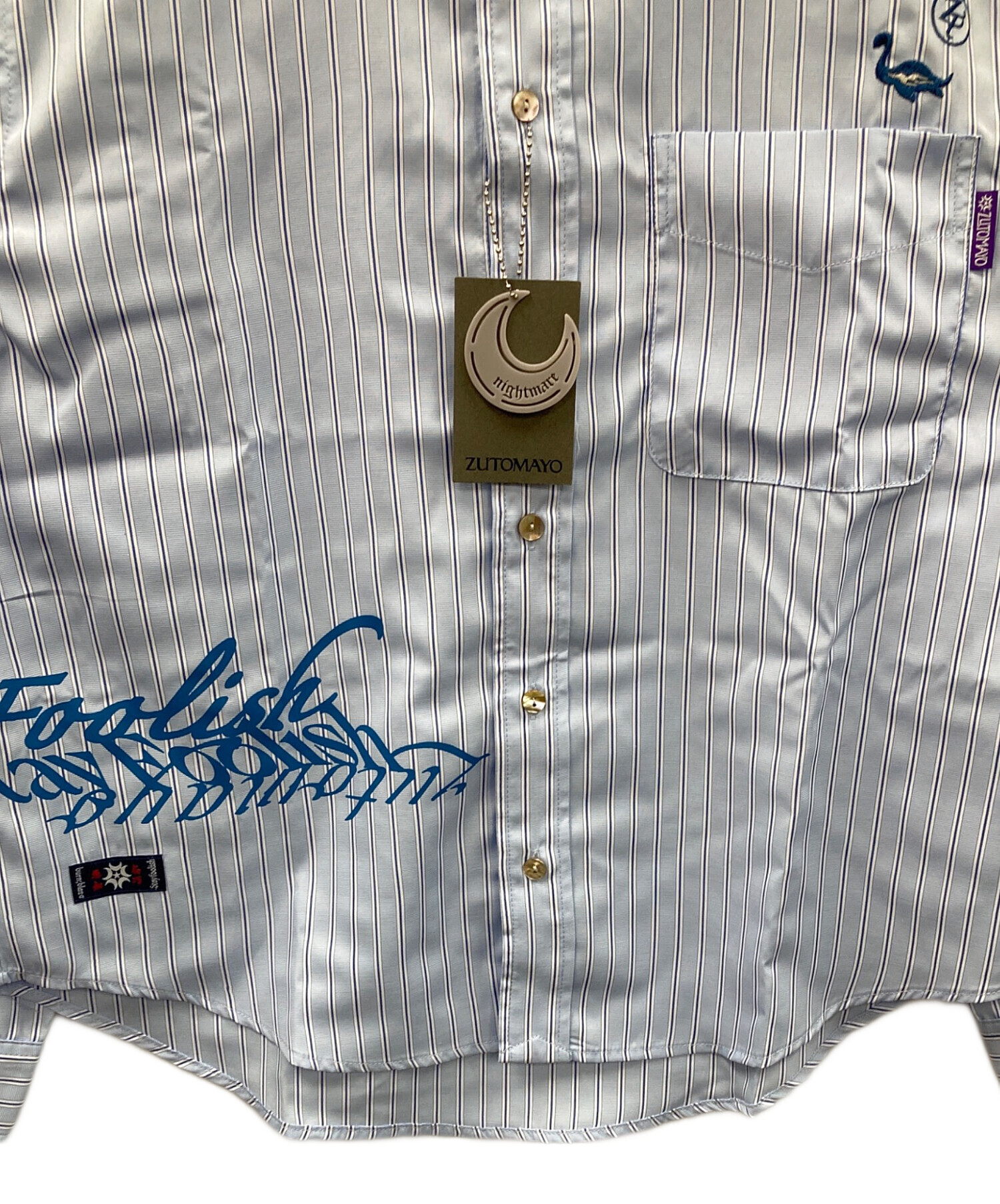 中古・古着通販】ZUTOMAYO (ズトマヨ) ストライプシャツ ブルー サイズ