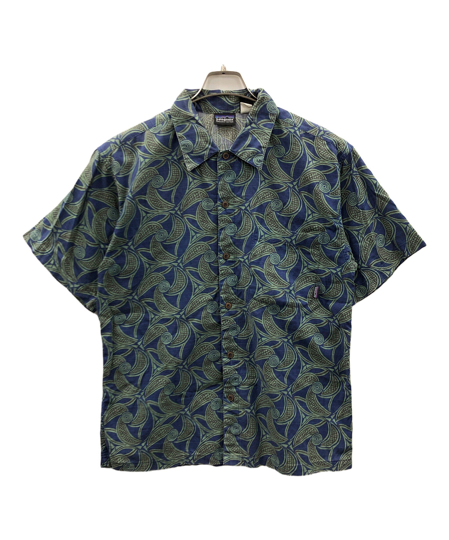 中古・古着通販】Patagonia (パタゴニア) 半袖シャツ グリーン×ブルー
