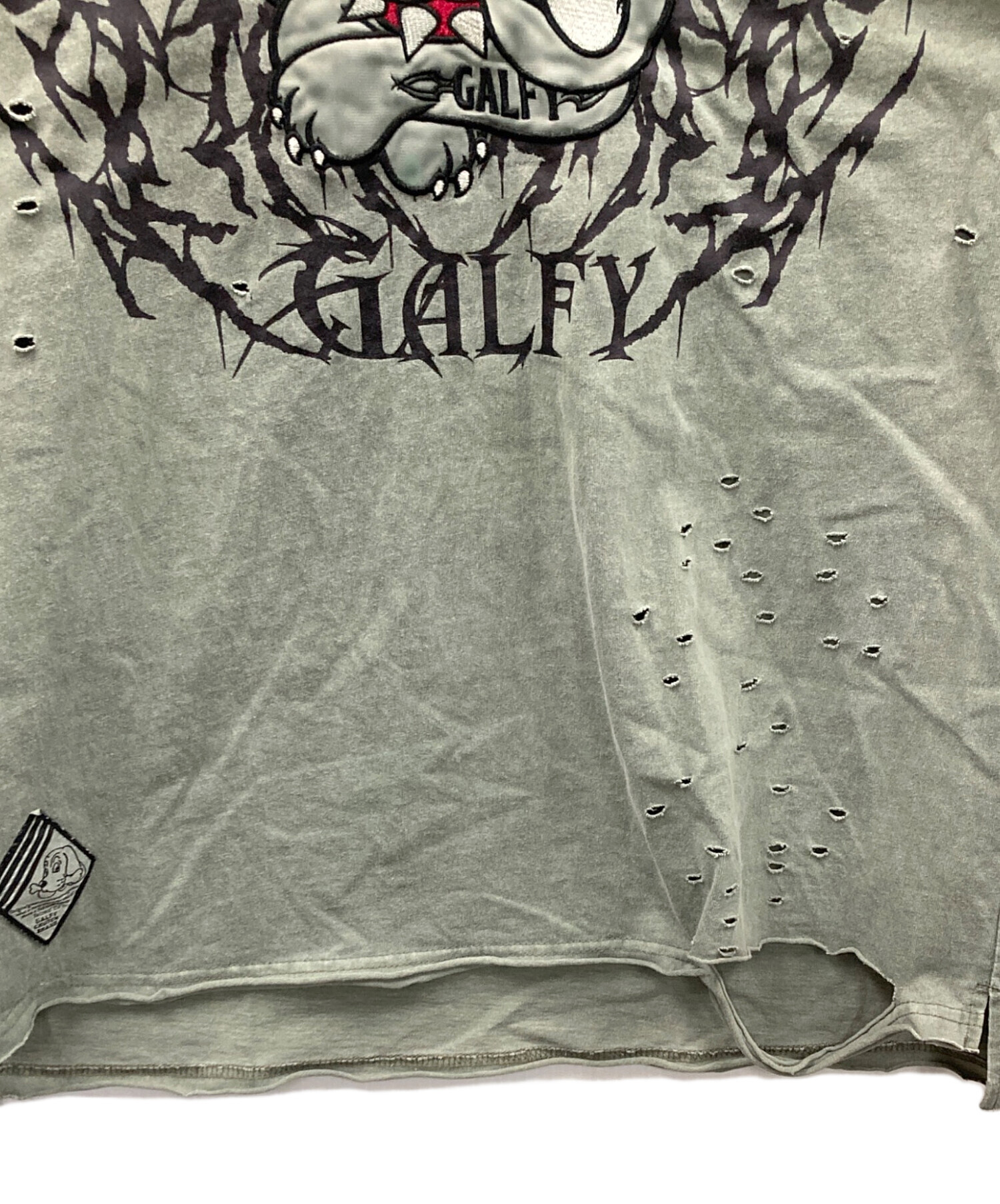 中古・古着通販】GALFY (ガルフィー) ダメージカットソー 染め染めわん 