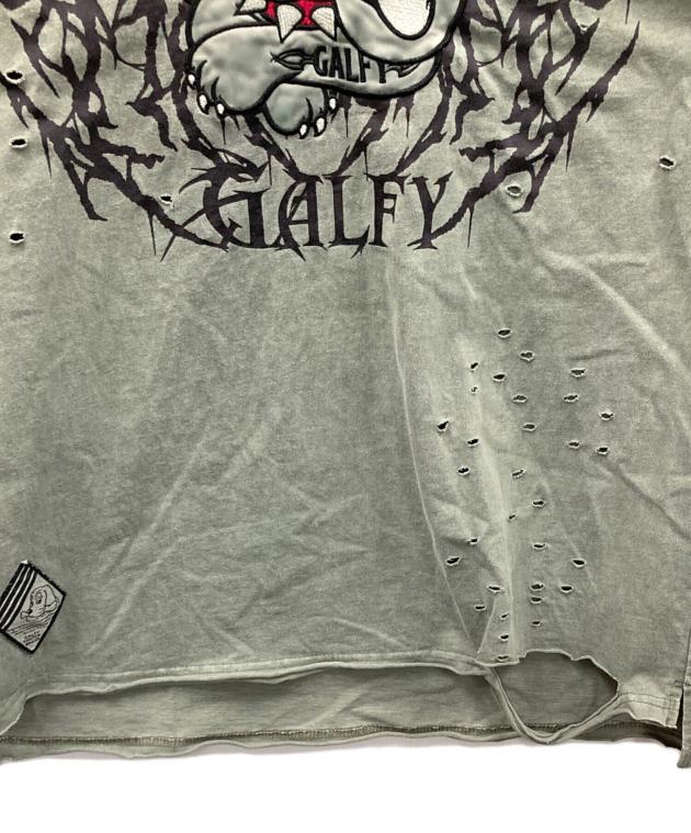 ガルフィーダメージ GALFY ダメージ加工 ジップアップパーカー グレー