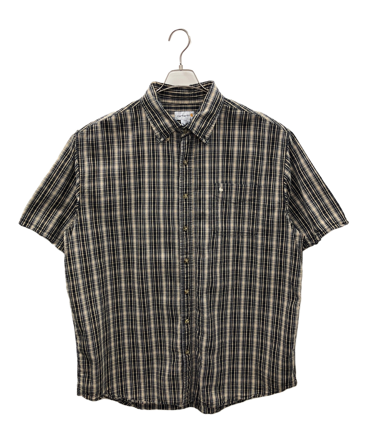 中古・古着通販】CarHartt (カーハート) 半袖シャツ ベージュ×ブラック