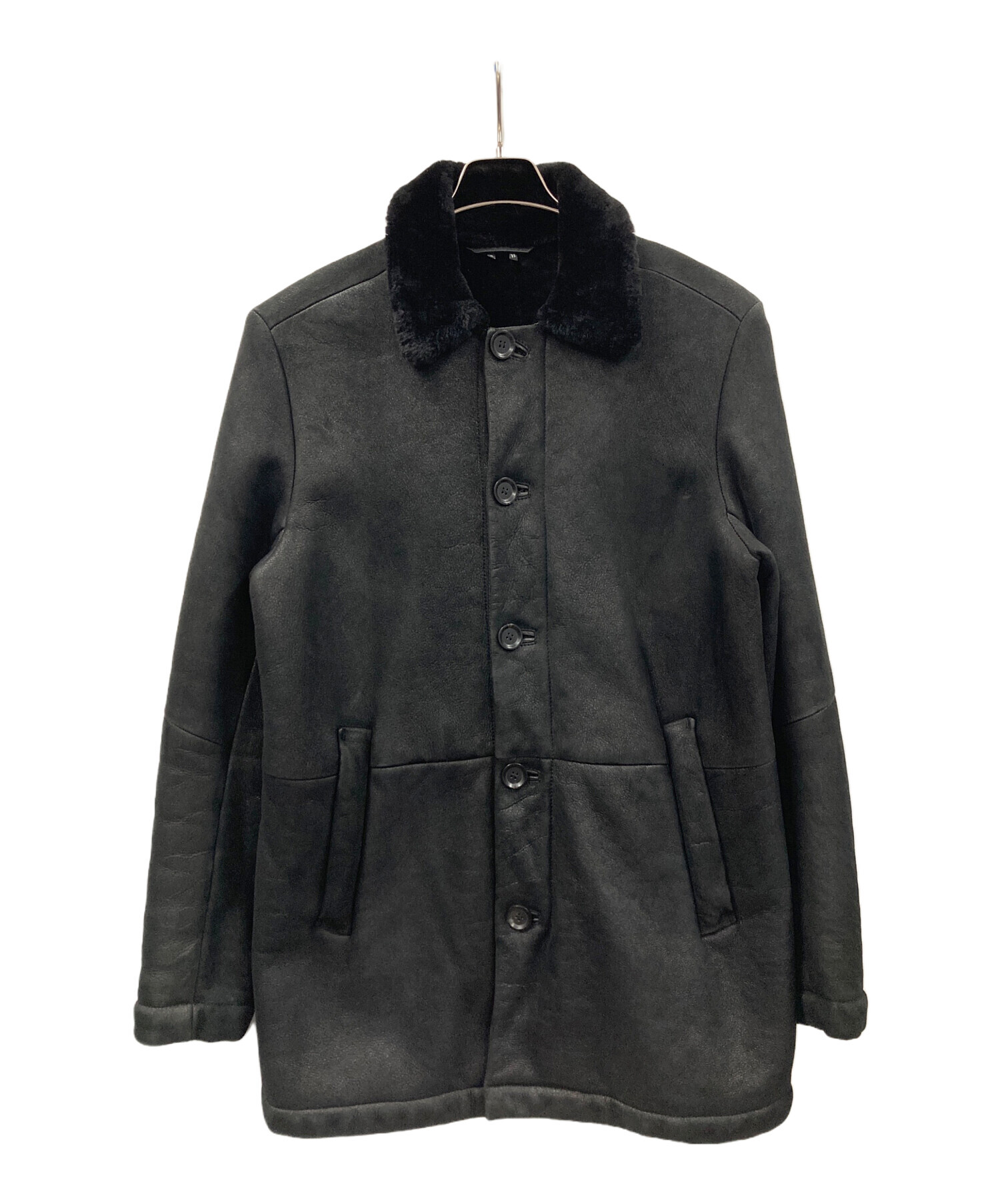 現行品　Theory luxe オールレザー ムートン ジャケット　ブラック 中古・古着通販】theory (セオリー) ムートンジャケット KARTER