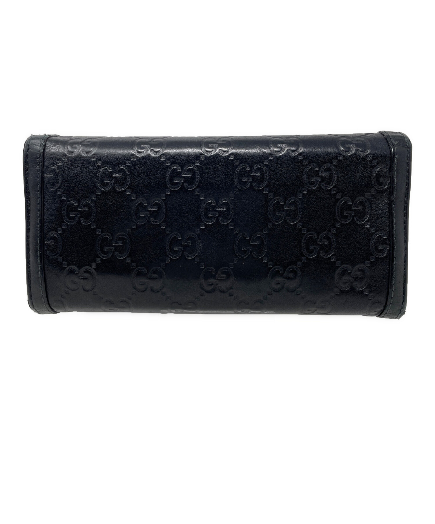 中古・古着通販】GUCCI (グッチ) 長財布 インターロッキング ブラック