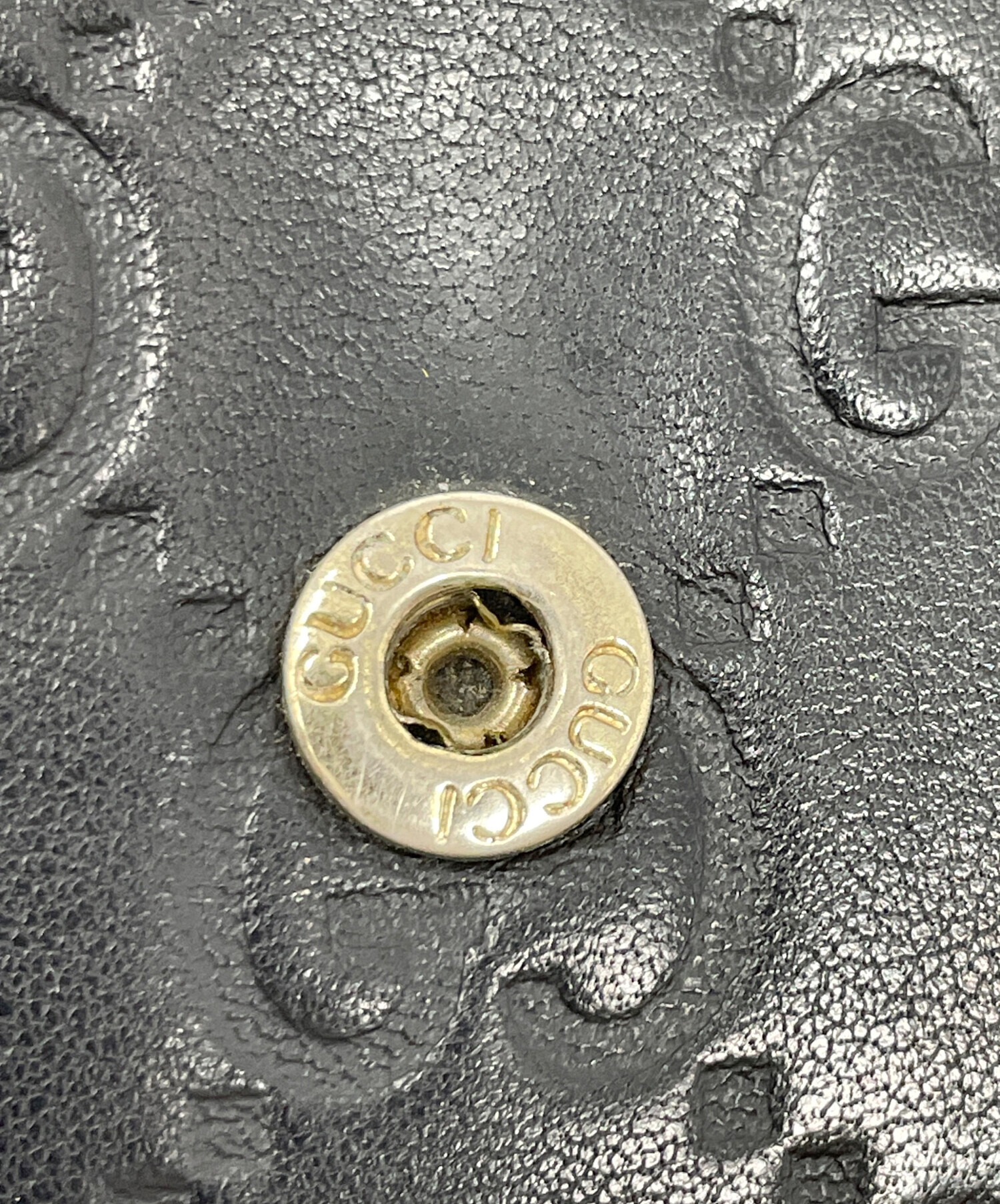 中古・古着通販】GUCCI (グッチ) 長財布 インターロッキング ブラック