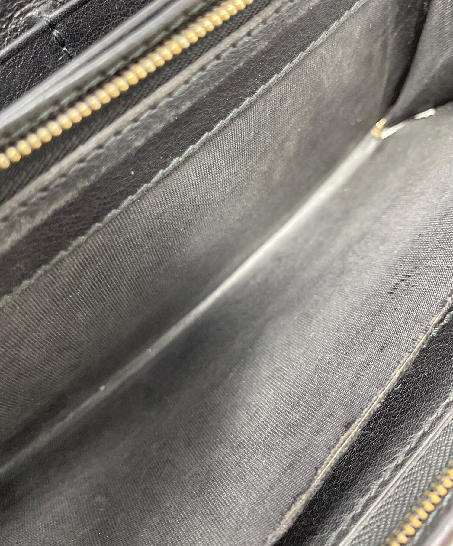 中古・古着通販】GUCCI (グッチ) 長財布 インターロッキング ブラック