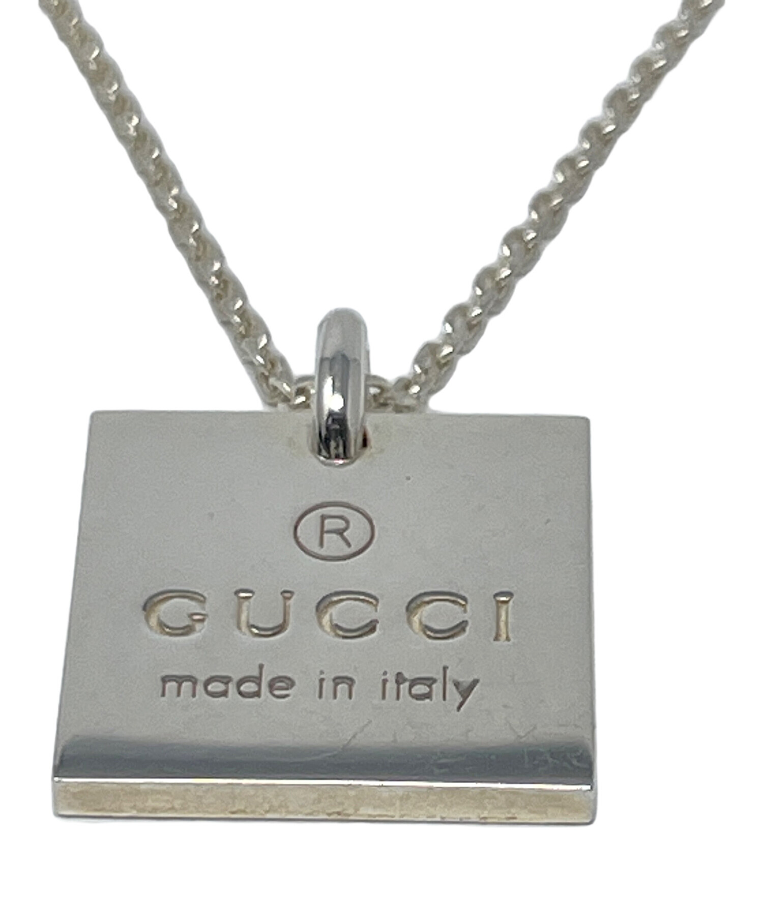 中古・古着通販】GUCCI (グッチ) プレートネックレス サイズ:実寸 