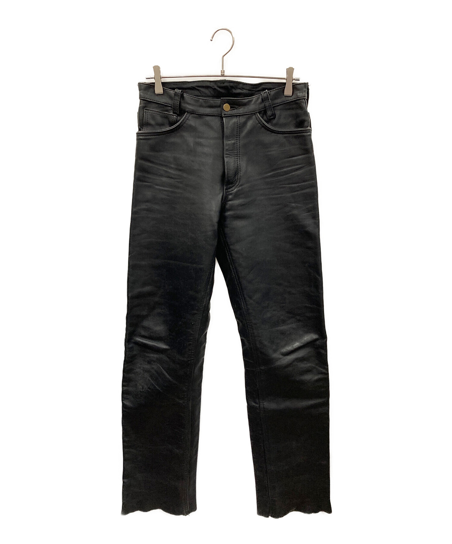 中古・古着通販】VANSON (バンソン) レザーパンツ ブラック サイズ:32