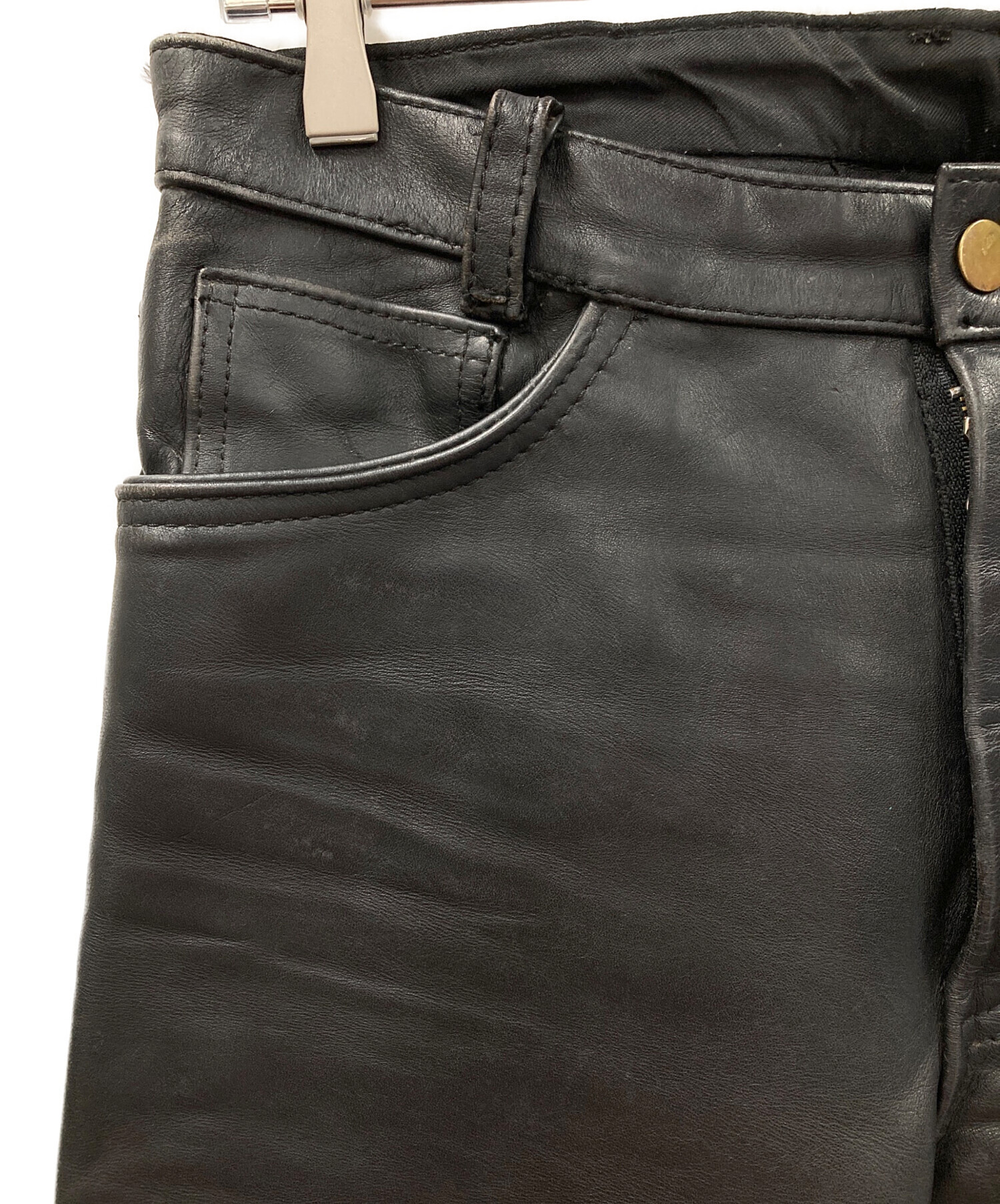 中古・古着通販】VANSON (バンソン) レザーパンツ ブラック サイズ:32