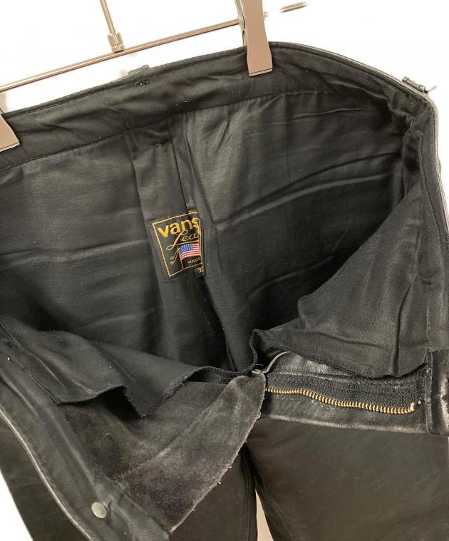 中古・古着通販】VANSON (バンソン) レザーパンツ ブラック サイズ:32