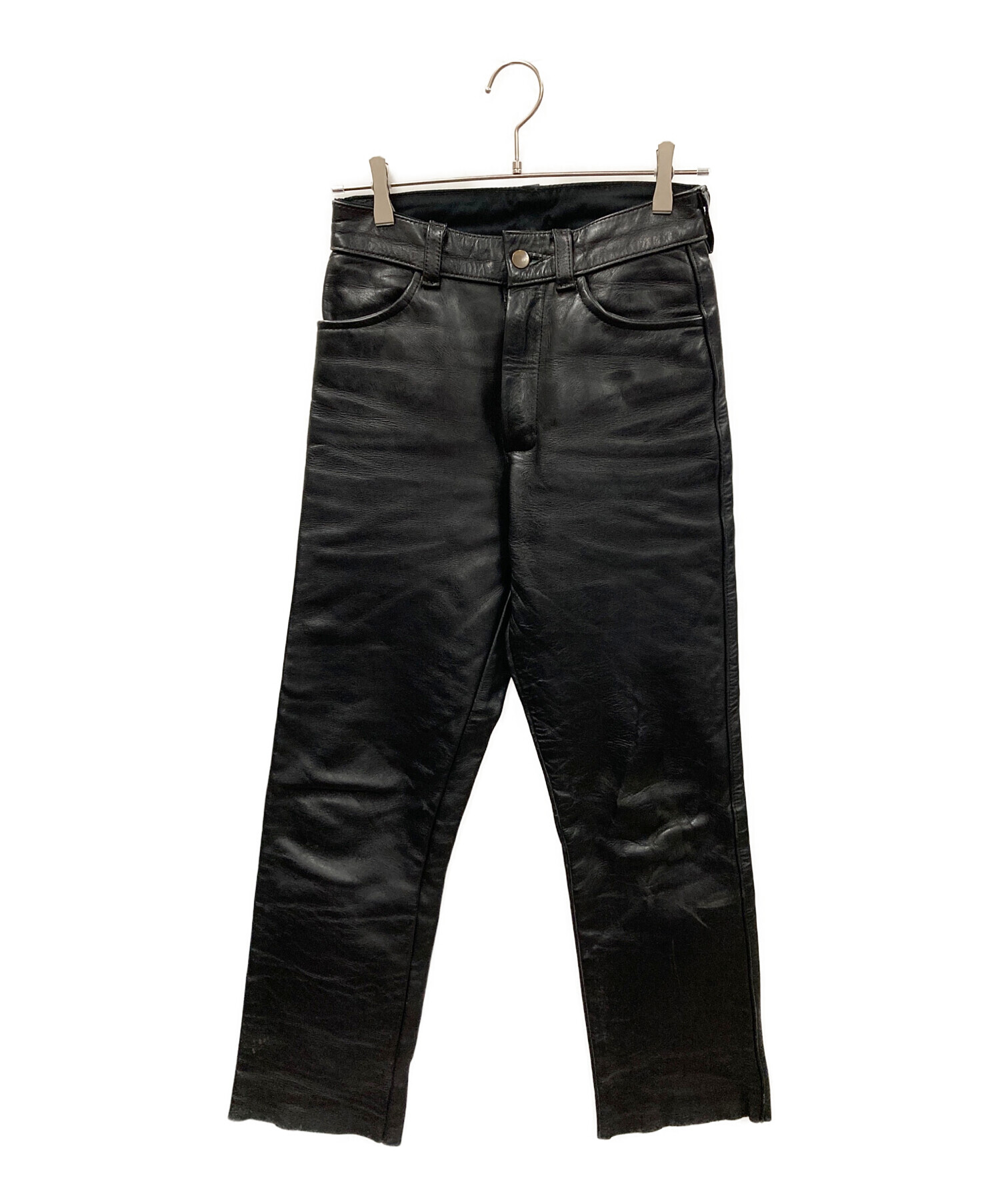 美品 VANSONブラックレザーパンツ 31 本革 中古・古着通販】VANSON (バンソン) レザーパンツ ブラック サイズ:28
