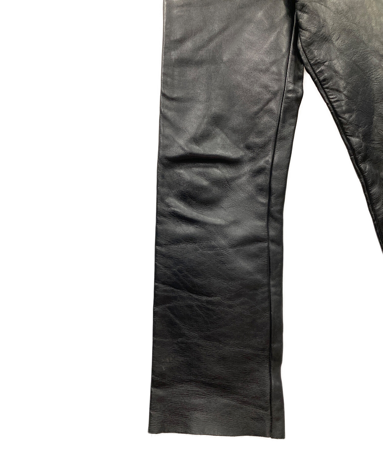 中古・古着通販】VANSON (バンソン) レザーパンツ ブラック サイズ:28 
