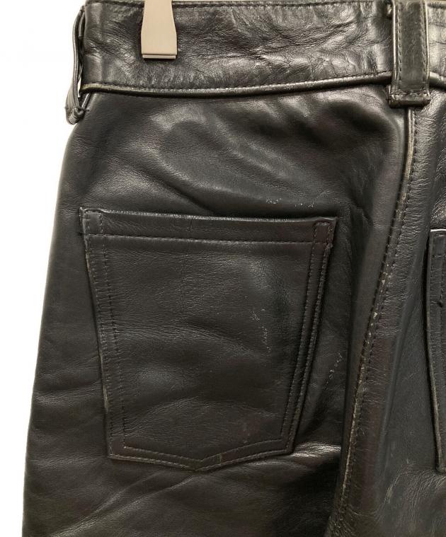 中古・古着通販】VANSON (バンソン) レザーパンツ ブラック サイズ:28