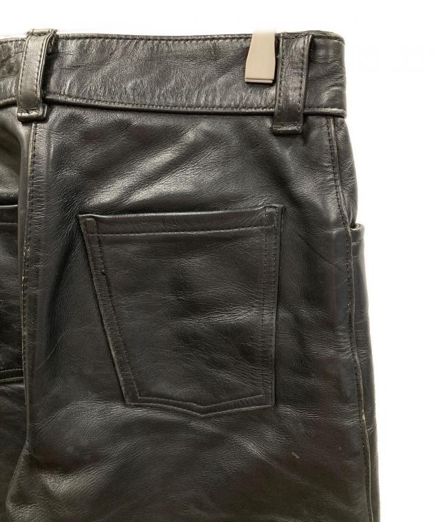 中古・古着通販】VANSON (バンソン) レザーパンツ ブラック サイズ:28