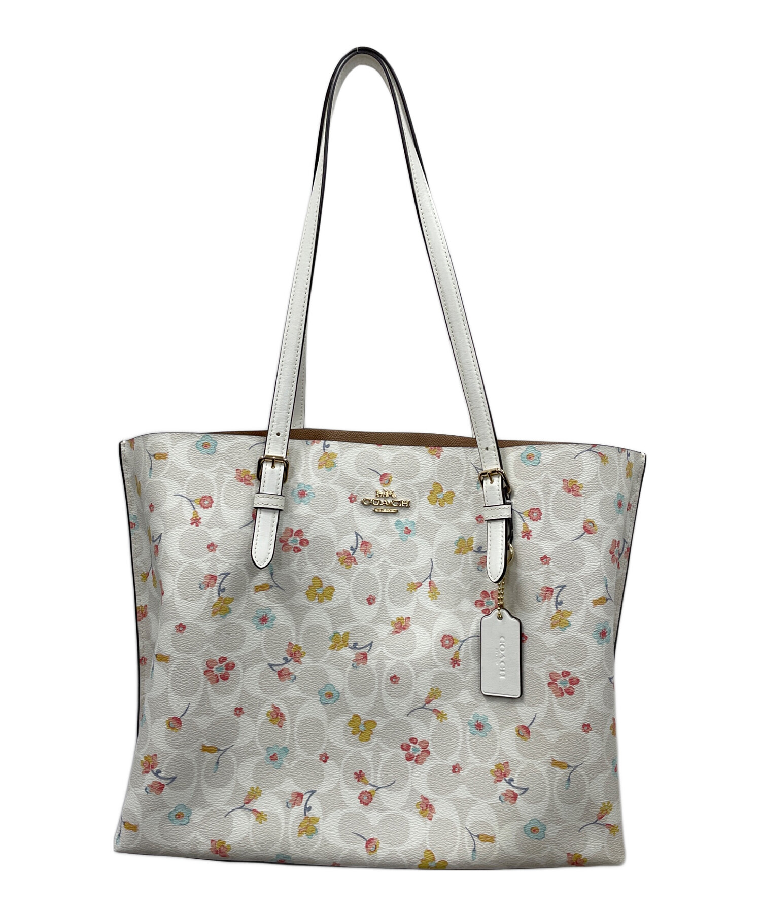 中古・古着通販】COACH (コーチ) トートバッグ ホワイト サイズ:実寸 
