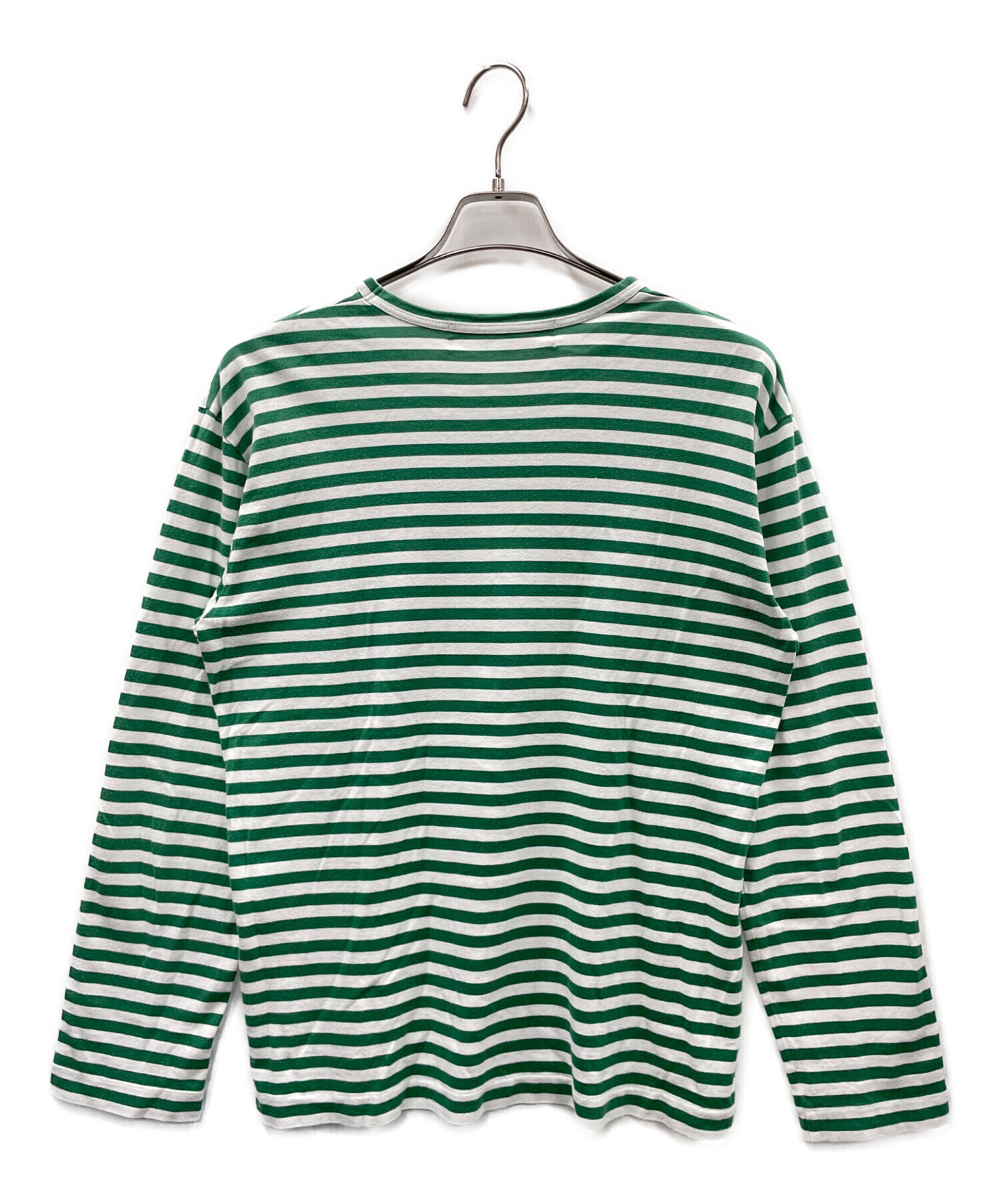 【新品】PLAY COMME des GARÇONS 緑ボーダーロンT 中古・古着通販】PLAY COMME des GARCONS (プレイコムデギャルソン