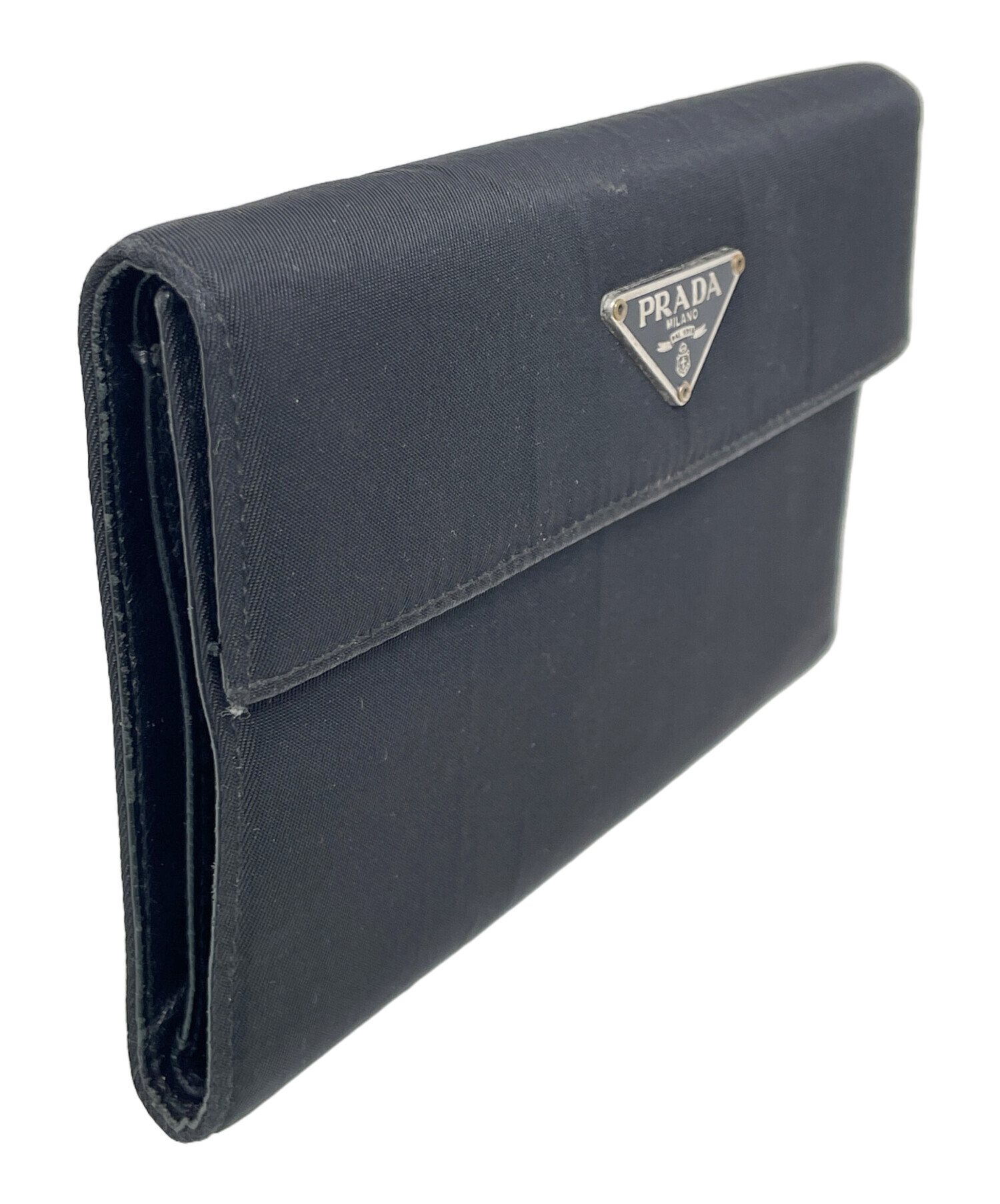 中古・古着通販】PRADA (プラダ) 三つ折り財布 ブラック サイズ:実寸