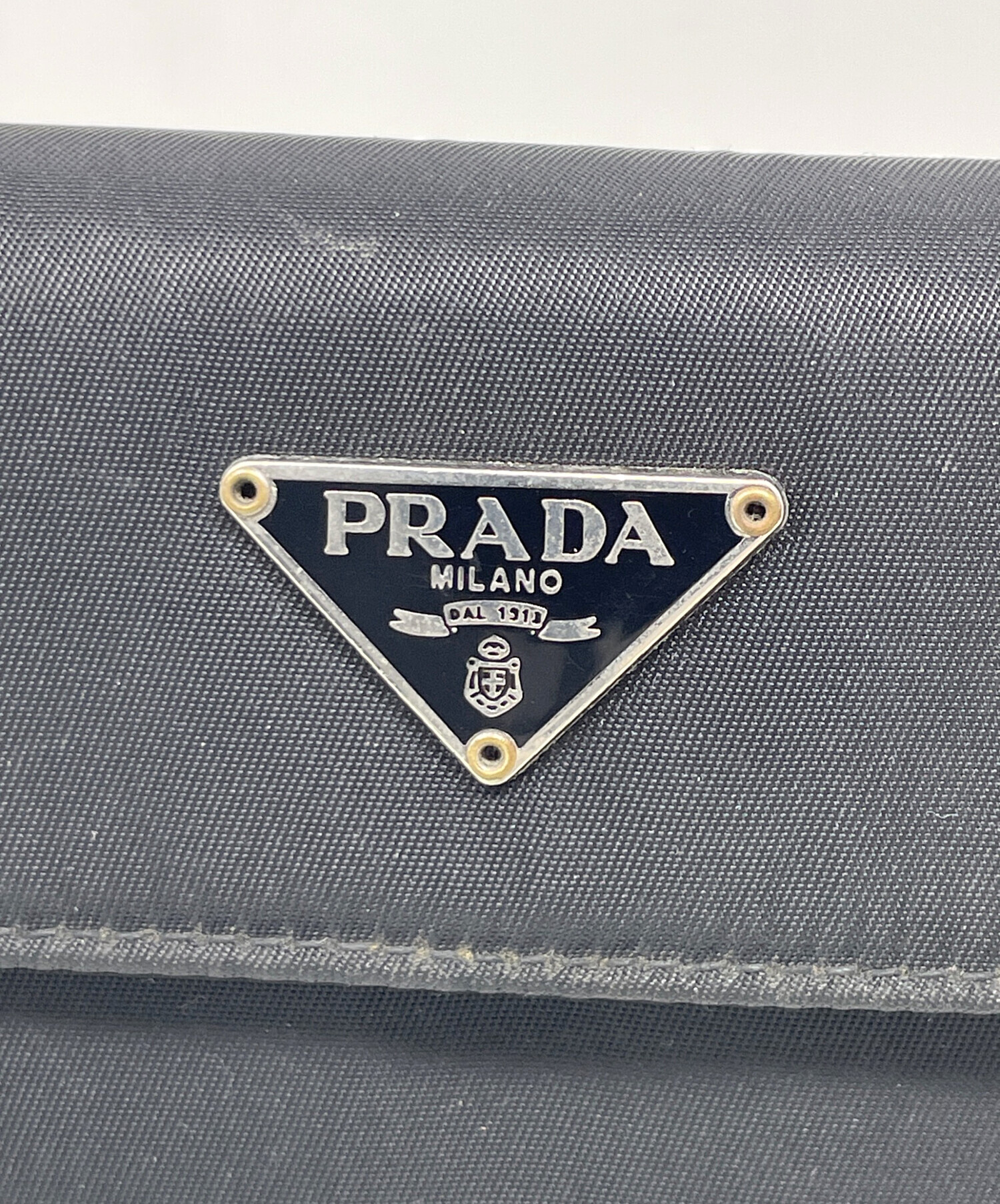 中古・古着通販】PRADA (プラダ) 三つ折り財布 ブラック サイズ:実寸