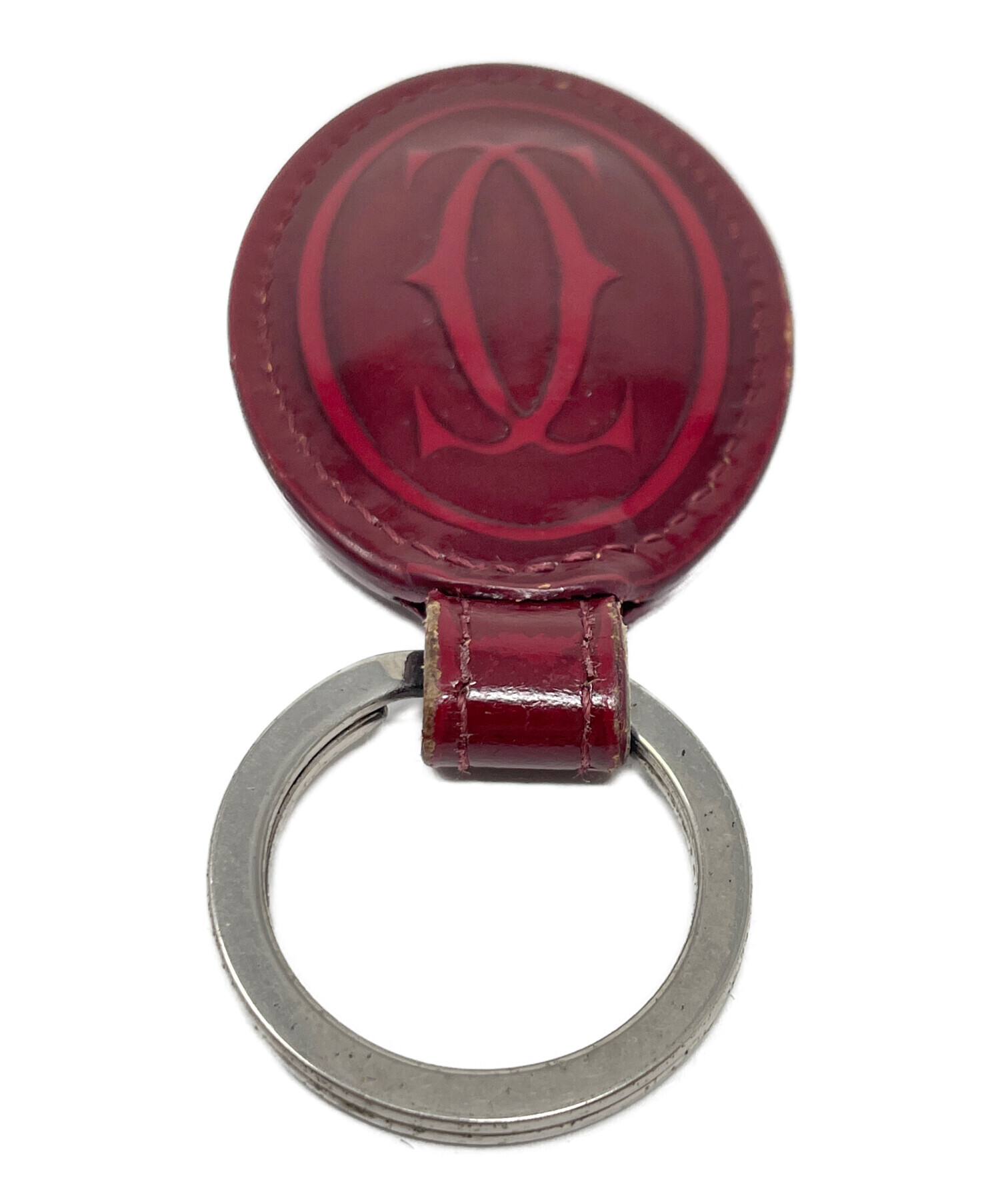 Cartier カルティエ　ボルドー　マスト　レザーオーバル型　キーホルダー 中古・古着通販】Cartier (カルティエ) キーリング マストライン
