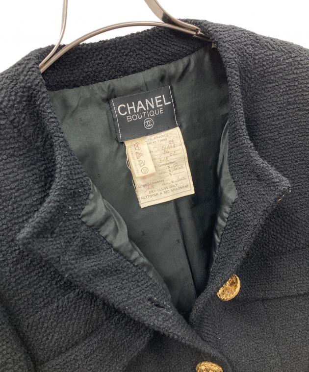 中古・古着通販】CHANEL (シャネル) ノーカラージャケット ブラック